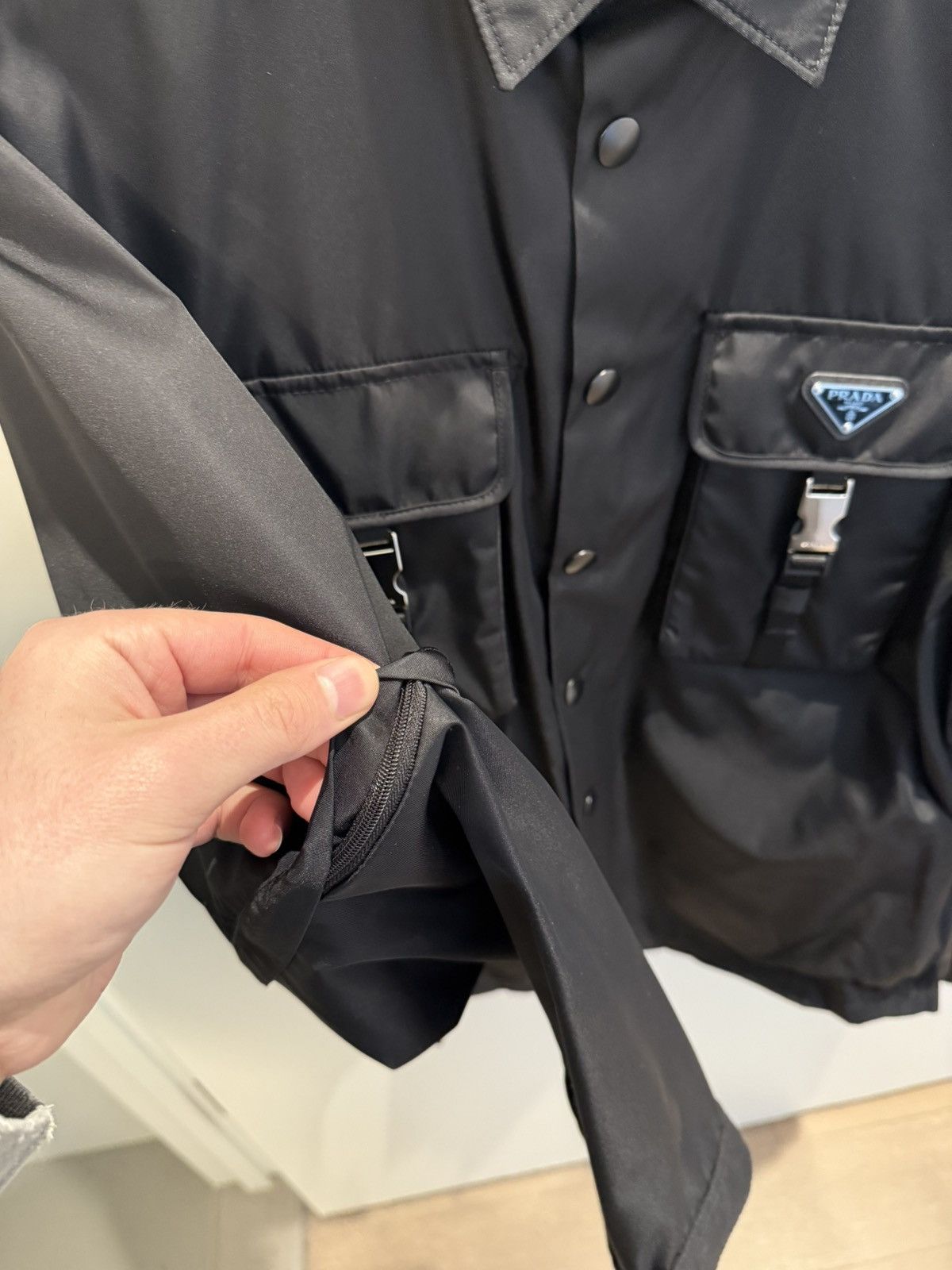 Prada Prada black nylon buckle button up shirt size L Size US L / EU 52-54 / 3 - 10 Thumbnail
