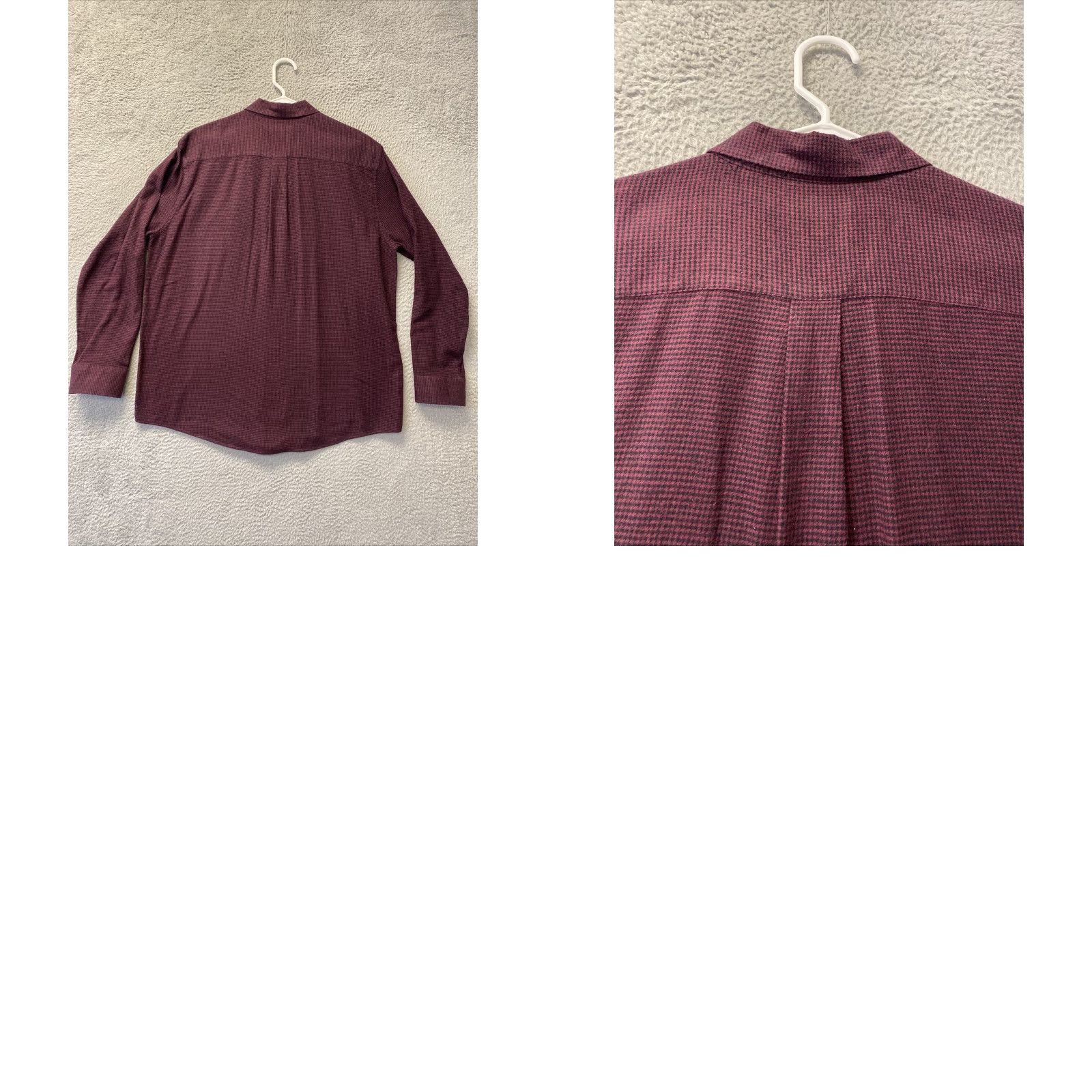 Croft & Barrow Croft Barrow Button-Up Shirt Mens XL Maroon Check Long Sleeve Casual Size US XL / EU 56 / 4 - 8 Thumbnail