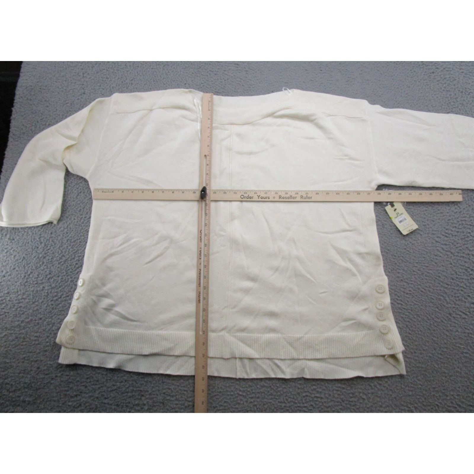 Vintage Terra & Sky Women's Ivory Button Sweater Soft Knit Pullover Plus Size 3X NEW Size XXL / US 16-18 / IT 52-54 - 5 Thumbnail