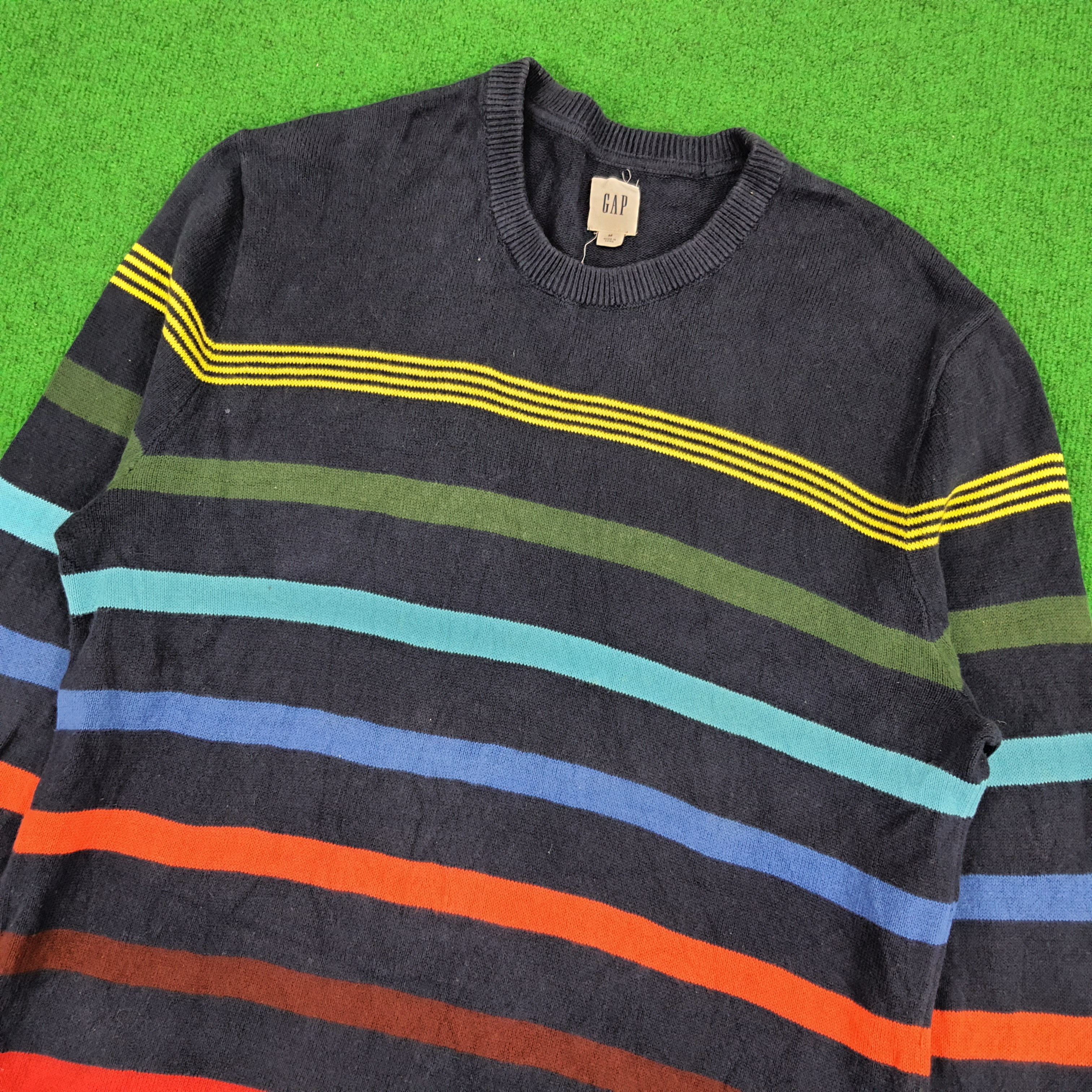 Gap × Vintage Vintage GAP Striped Sweatshirts Size US M / EU 48-50 / 2 - 2 Thumbnail