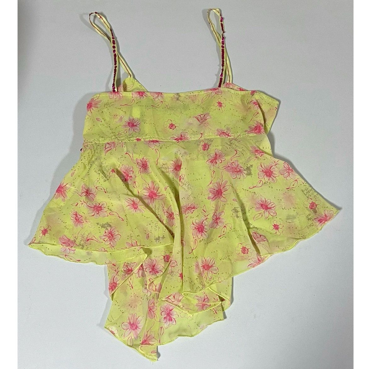 DKNY DKNY Floral Sequin Fairy Y2K Babydoll Top Shirt Size 5 🧚🏼‍♀️✨ Size S / US 4 / IT 40 - 4 Thumbnail