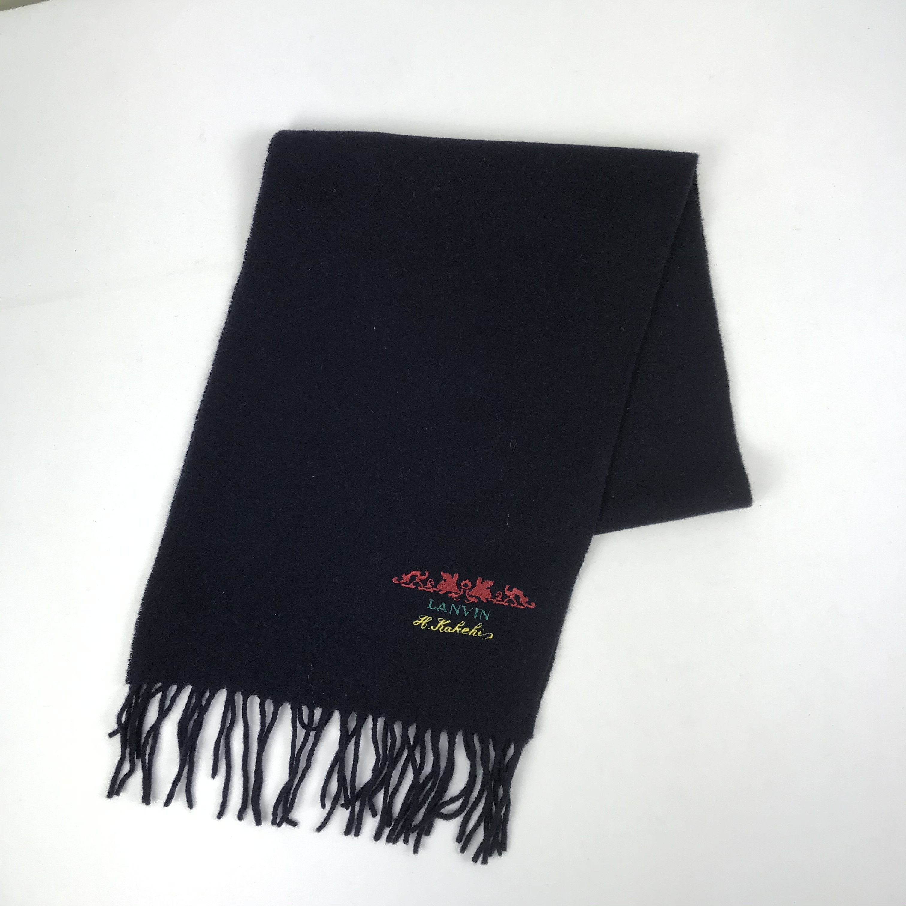 Lanvin Vintage Lanvin Scarf Muffler Wool Cashmere Scarves Size ONE SIZE - 3 Thumbnail