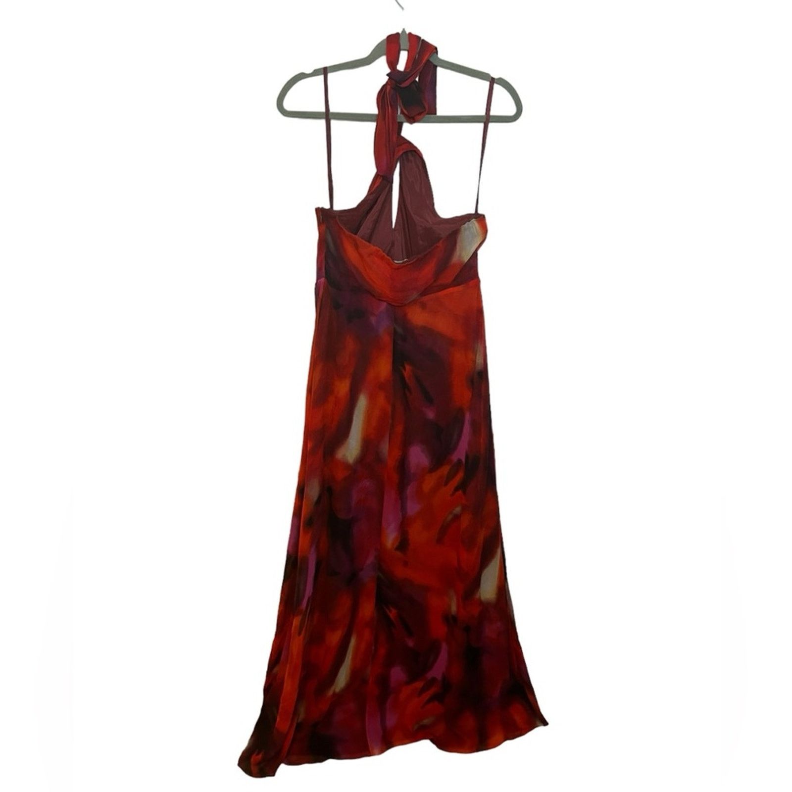 INTERMIX INTERMIX SUNSET SILK HALTER MAXI DRESS Size L / US 10 / IT 46 - 2 Thumbnail