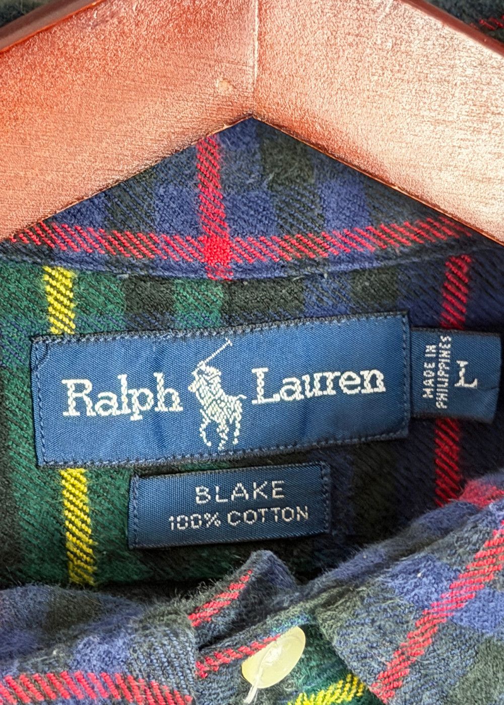 vtg RL Blake Black Watch Plaid Flannel Shirt Ivy Americana image 3