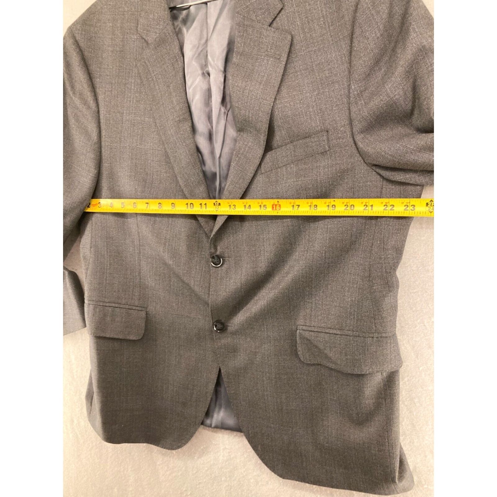 Peter Millar Peter Millar Mens Suit Jacket 46R Gray Wool Size 46R - 2 Thumbnail