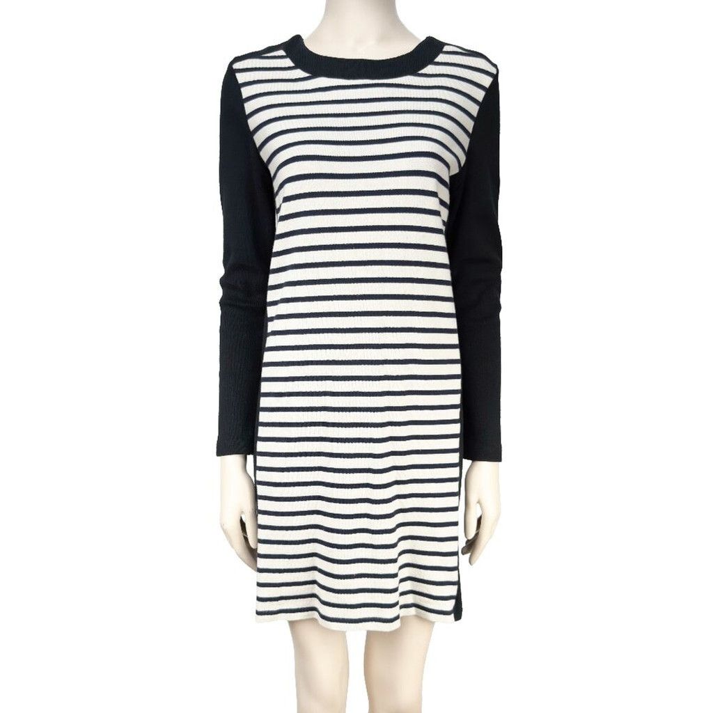 Petit Bateau PETIT BATEAU Navy Black Jumper Mini Midi Coastal Dress Sz S Size S / US 4 / IT 40 - 1 Thumbnail