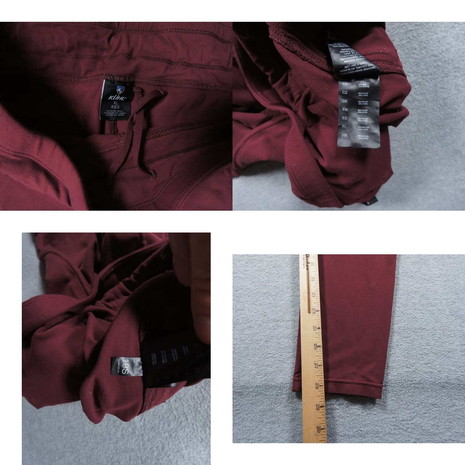 Vintage Kuhl Pants Womens XL Burgundy Leggings Jogger Hiking Outdoor Stretch Size 40" / US 18 - 8 Thumbnail