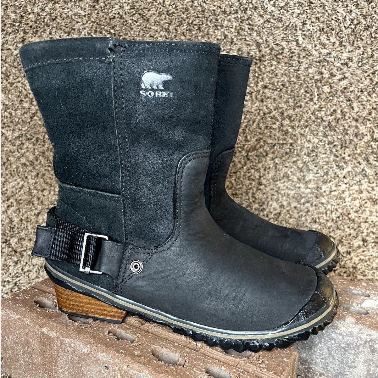 SOREL Sorel Slimshortie Nubuck Leather Ankle Duck Boots Black 5 Size US 5 / IT 35 - 4 Thumbnail