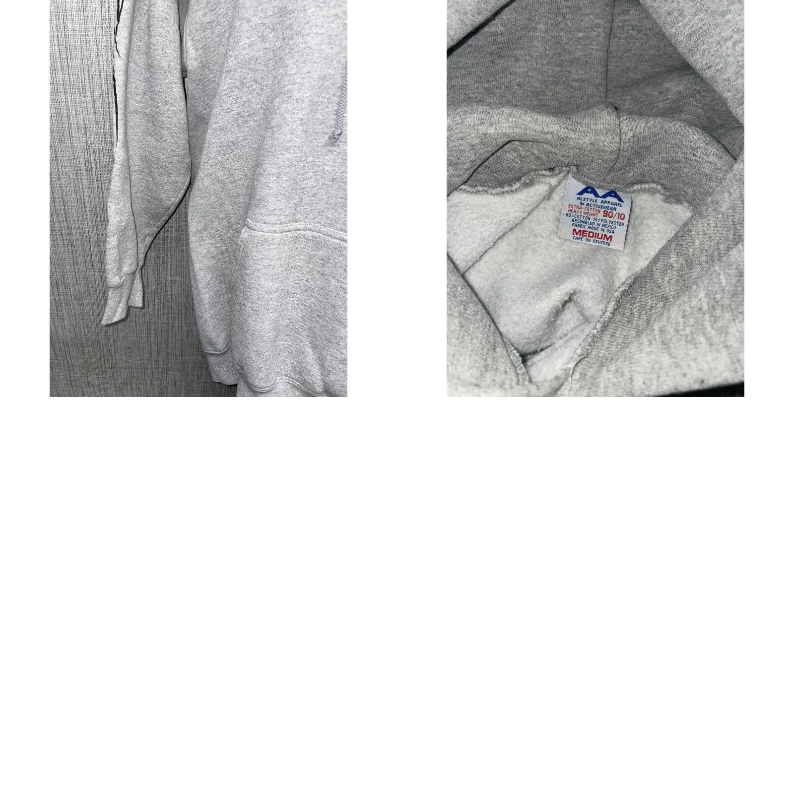 Vintage VINTAGE Alstyle Apparel Graphic Hoodie Heavyweight Cotton Blend Adult Medium Gray Mens Size US M / EU 48-50 / 2 - 8 Thumbnail