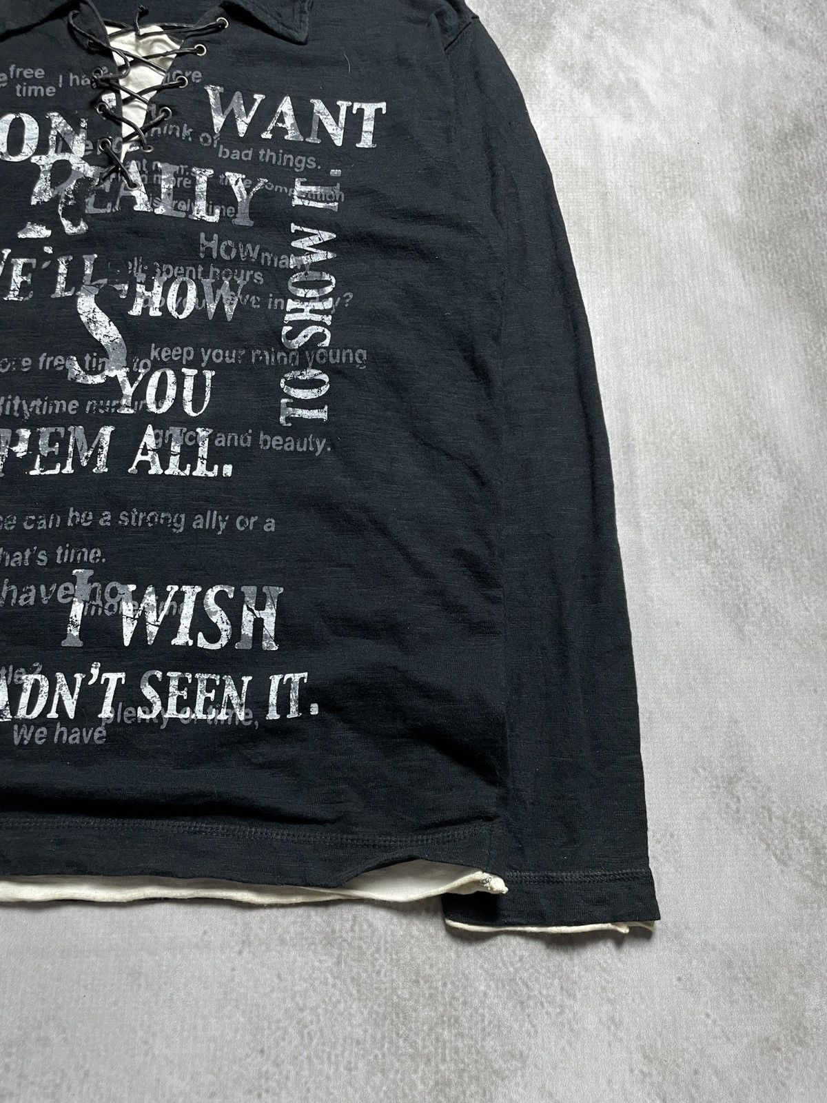 14th Addiction 2000’s T3D - Lace Up Poem Double Layer Vkei Style Longsleeve Size US L / EU 52-54 / 3 - 4 Thumbnail