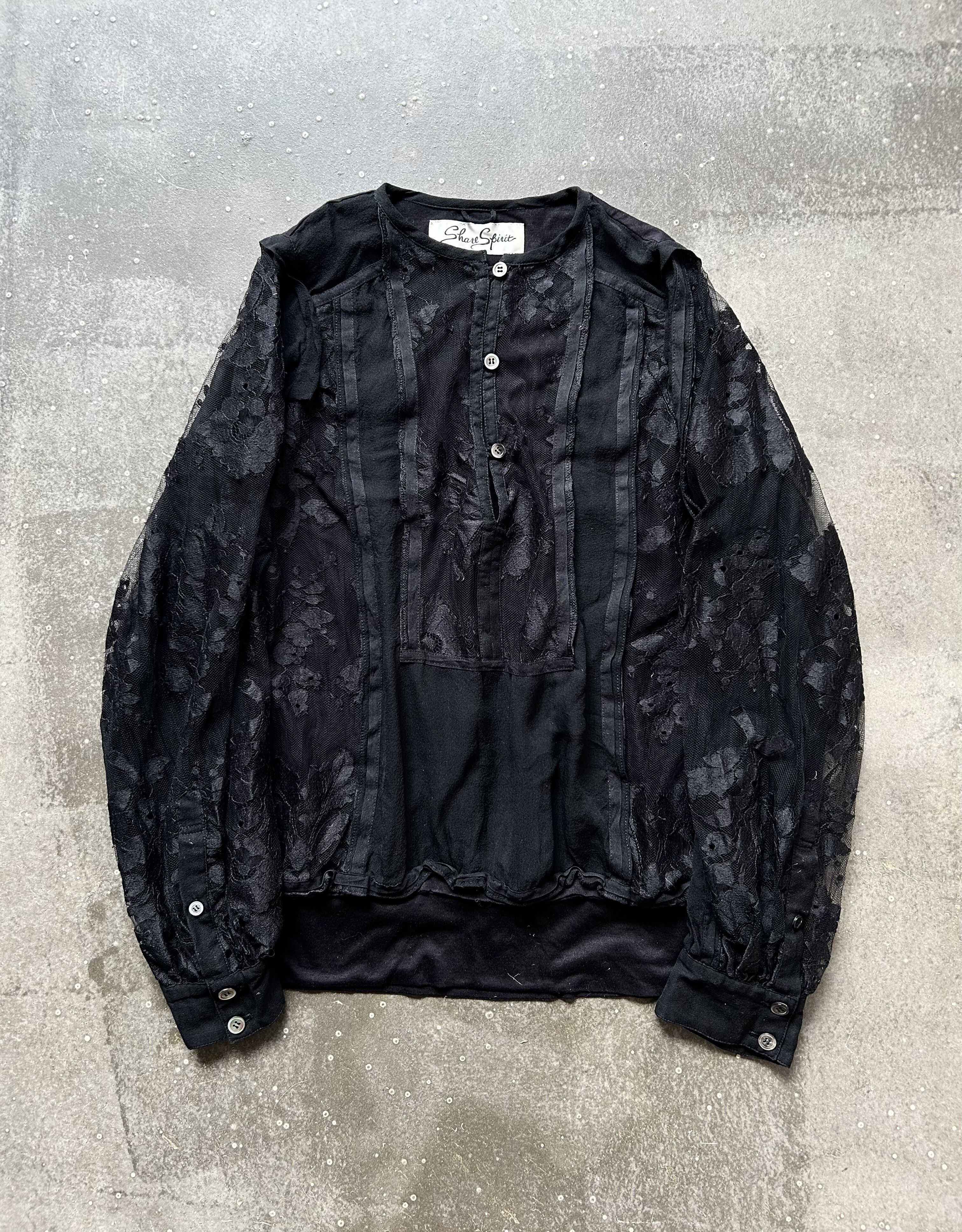 Share Spirit Homme Black Sheer Mesh Top by Share Spirit Size M / US 6-8 / IT 42-44 - 1 Thumbnail