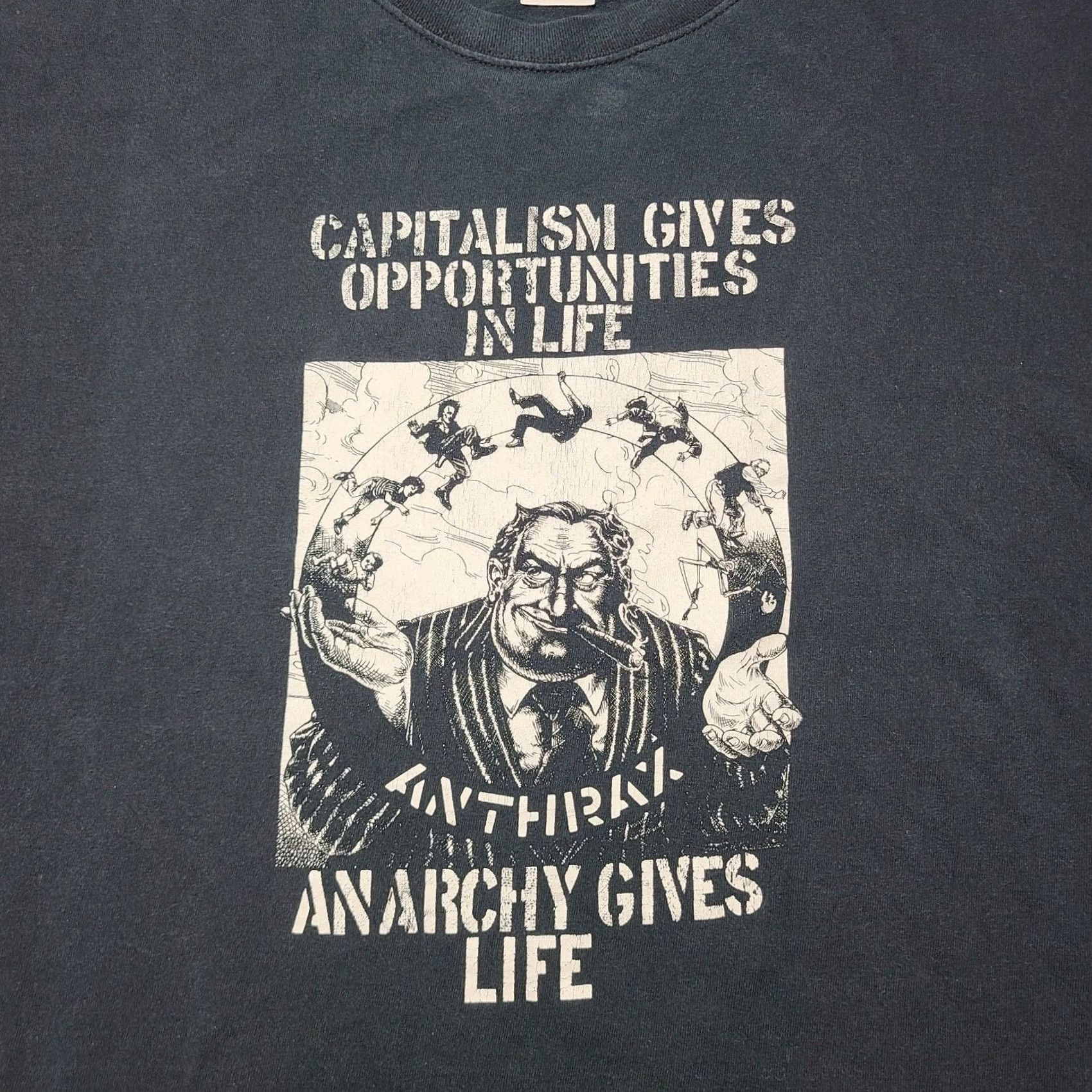 Fruit Of The Loom VINTAGE Anthrax Capitalism Gives Opportunities Ep Graphic T-Shirt Mens 3XL Black Crew Neck Short Sleeve Cotton Solid Logo Band Metal Music Size US XXL / EU 58 / 5 - 2 Thumbnail