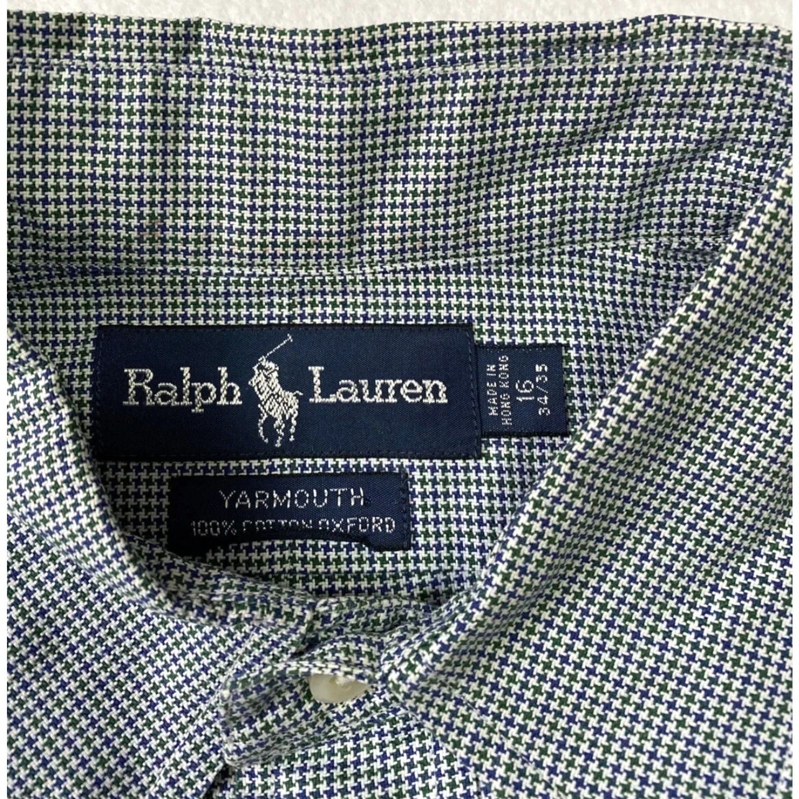 Polo Ralph Lauren Polo Ralph Lauren Button Dress Shirt Men’s Size L Blue Micro Check / 25-2 Dress Shirt Mens L Blue Pattern Dot / Button-Down Collar Vintage: No Size 42R - 4 Thumbnail