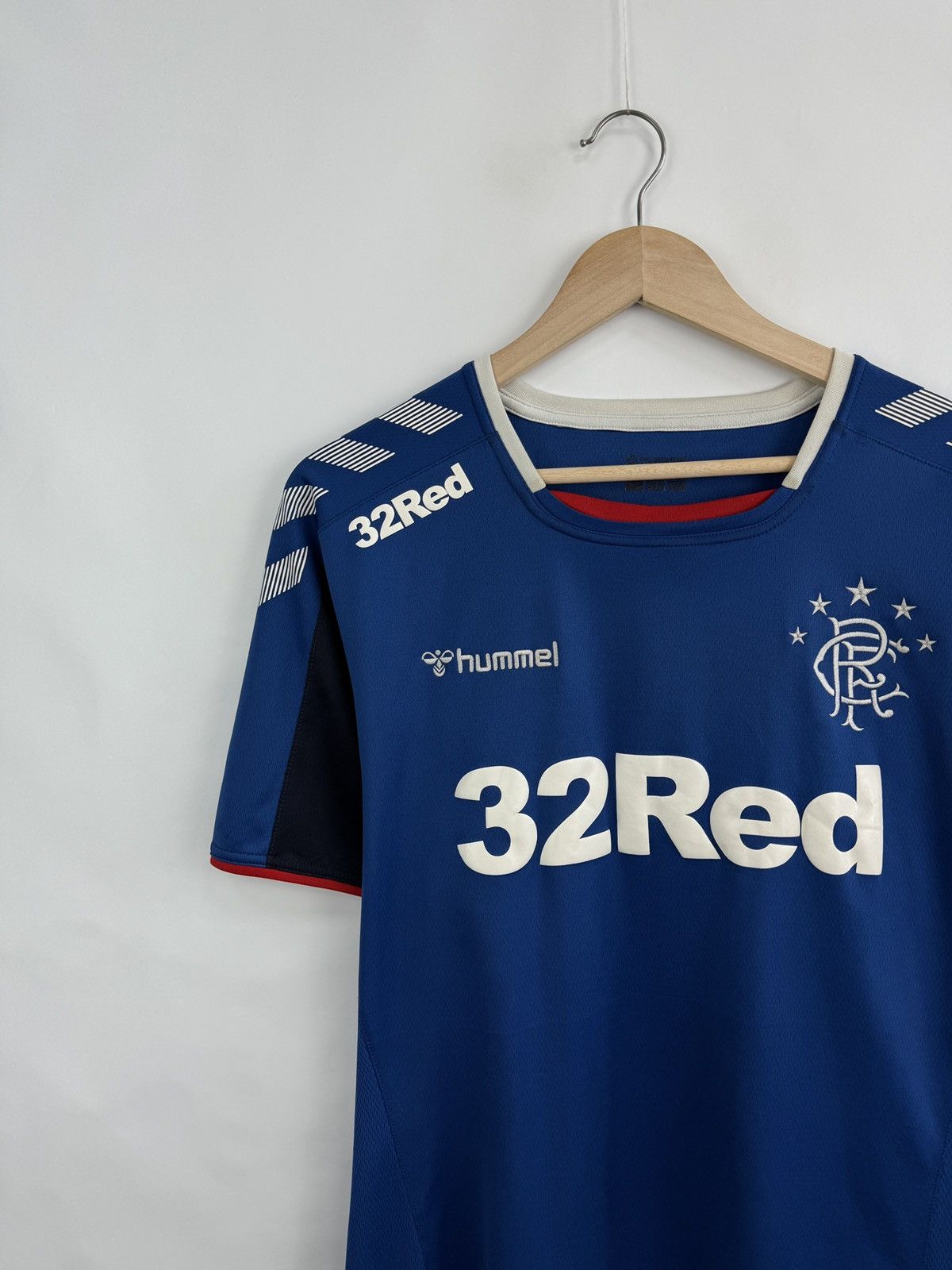 Hummel 🏴󠁧󠁢󠁳󠁣󠁴󠁿 2018/19 Hummel Glasgow Rangers Home Jersey Rare Hype Retro Size US XL / EU 56 / 4 - 2 Thumbnail