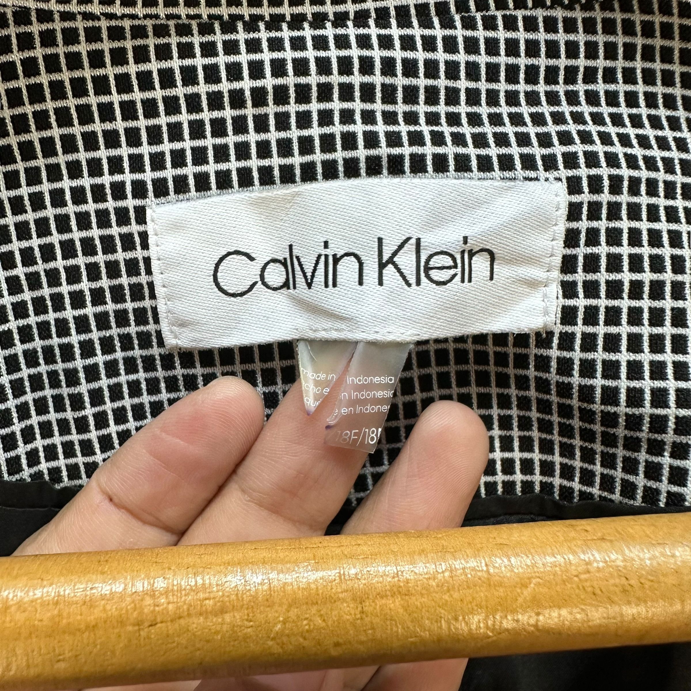 Calvin Klein CALVIN KLEIN Single Button Small Check Blazer #A71-1723 Size XL / US 12-14 / IT 48-50 - 8 Thumbnail