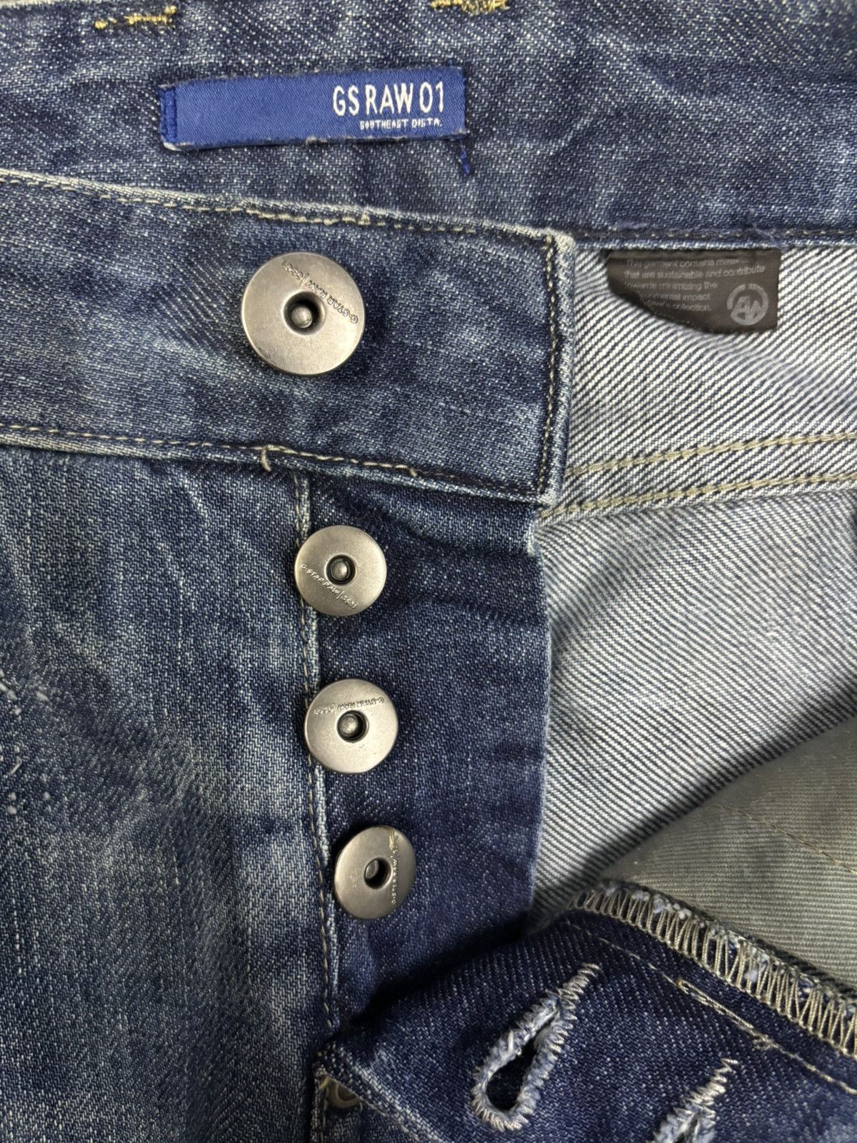 G-Star Vintage GStar Raw GS01 Distressed Grunge Jeans Made in Italy Size US 30 / EU 46 - 4 Thumbnail