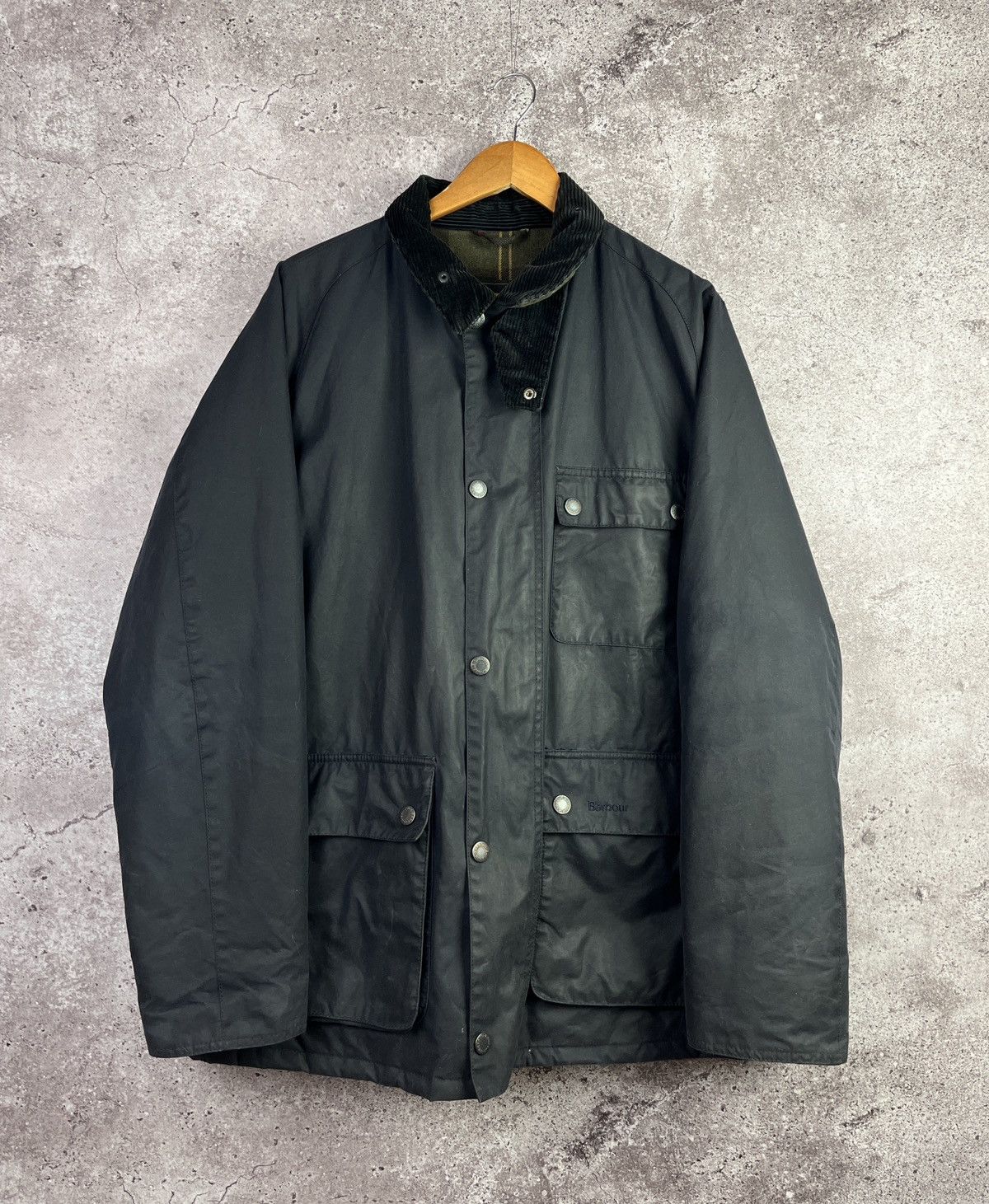 Barbour Barbour Rufford Wax Black Classic Tartan Waxed Cotton Jacket Size US XL / EU 56 / 4 - 1 Thumbnail
