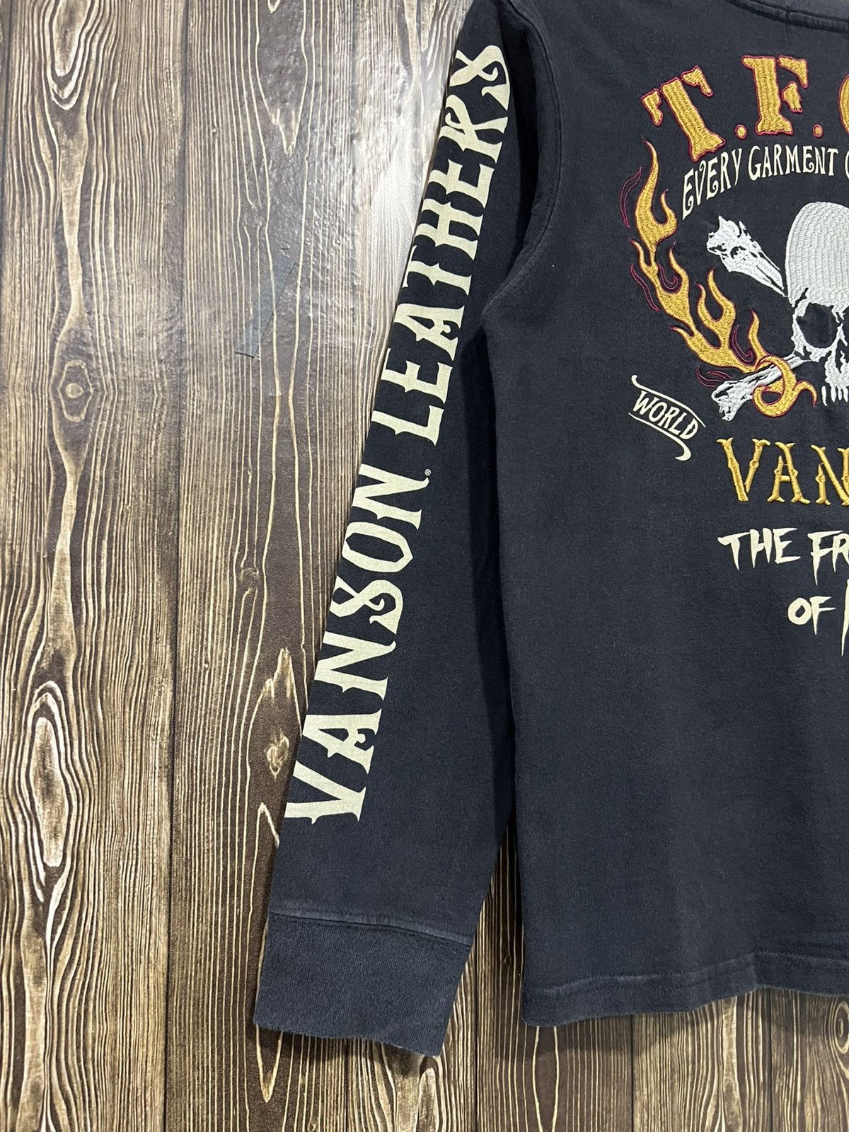 Vanson Leathers Vintage Vanson Leathers Embroidery ‘TFOA’ Longsleeve Tshirt Size US S / EU 44-46 / 1 - 3 Thumbnail