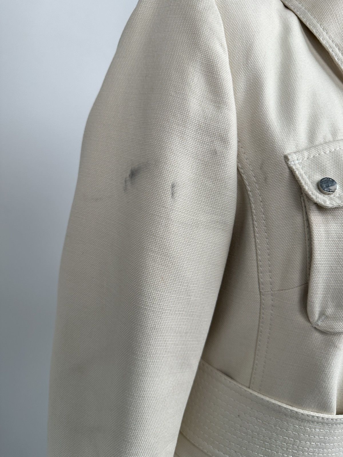 Karen Millen KAREN MILLEN Trench Coat Mac Asymmetrical Ivory Jacket UK 14 Size L / US 10 / IT 46 - 16 Thumbnail