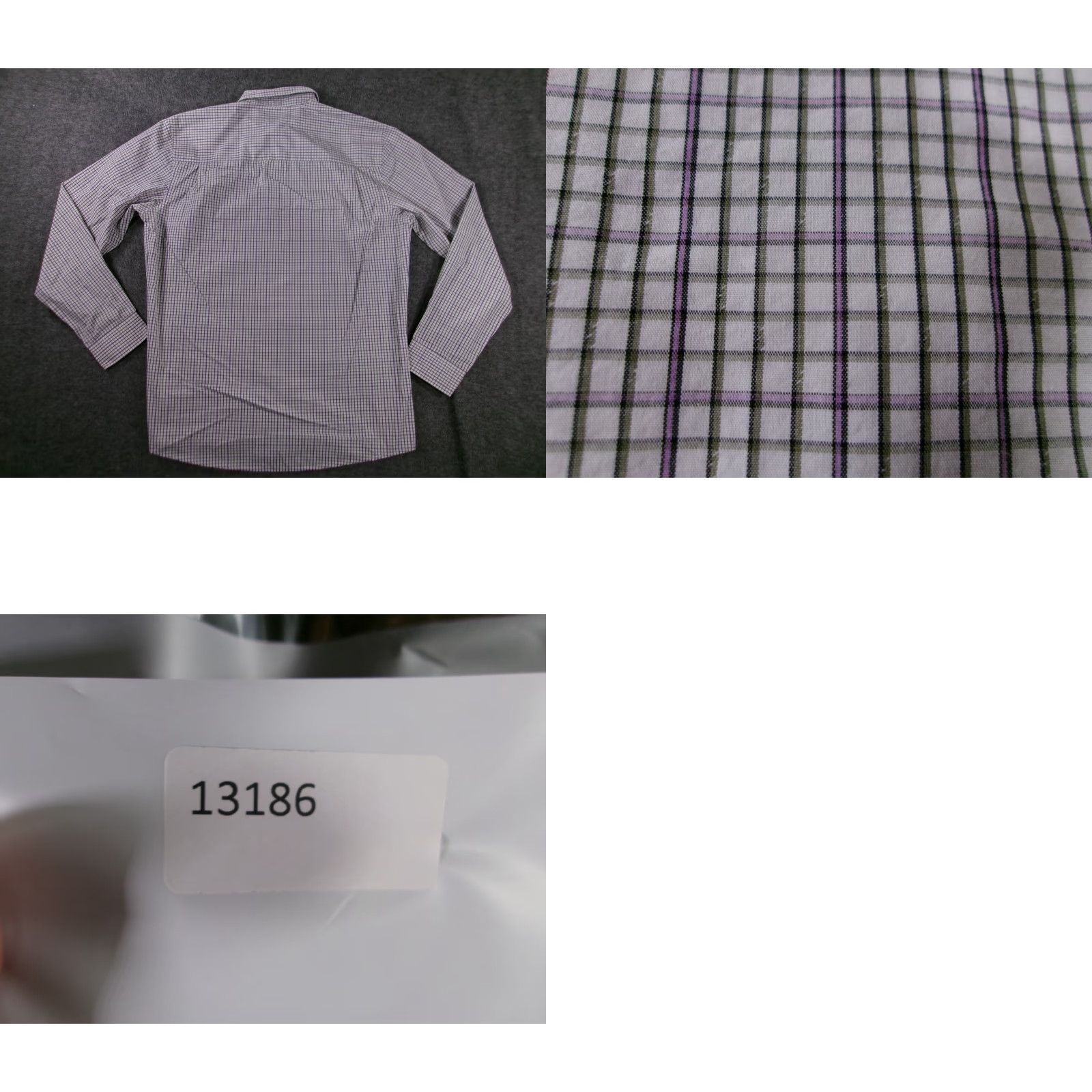 Van Heusen VAN HEUSEN Shirt Men M Gray Plaid Slim Fit Button-Up Office Casual Cuff Flip Size US M / EU 48-50 / 2 - 8 Thumbnail