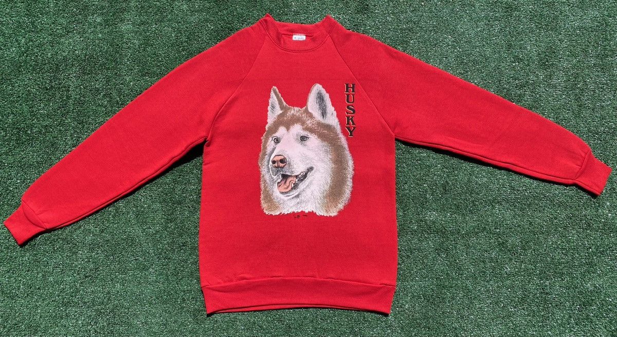 Fruit Of The Loom 90’s Husky Dog Red Sweatshirt Women’s Size Small Size S / US 4 / IT 40 - 2 Thumbnail