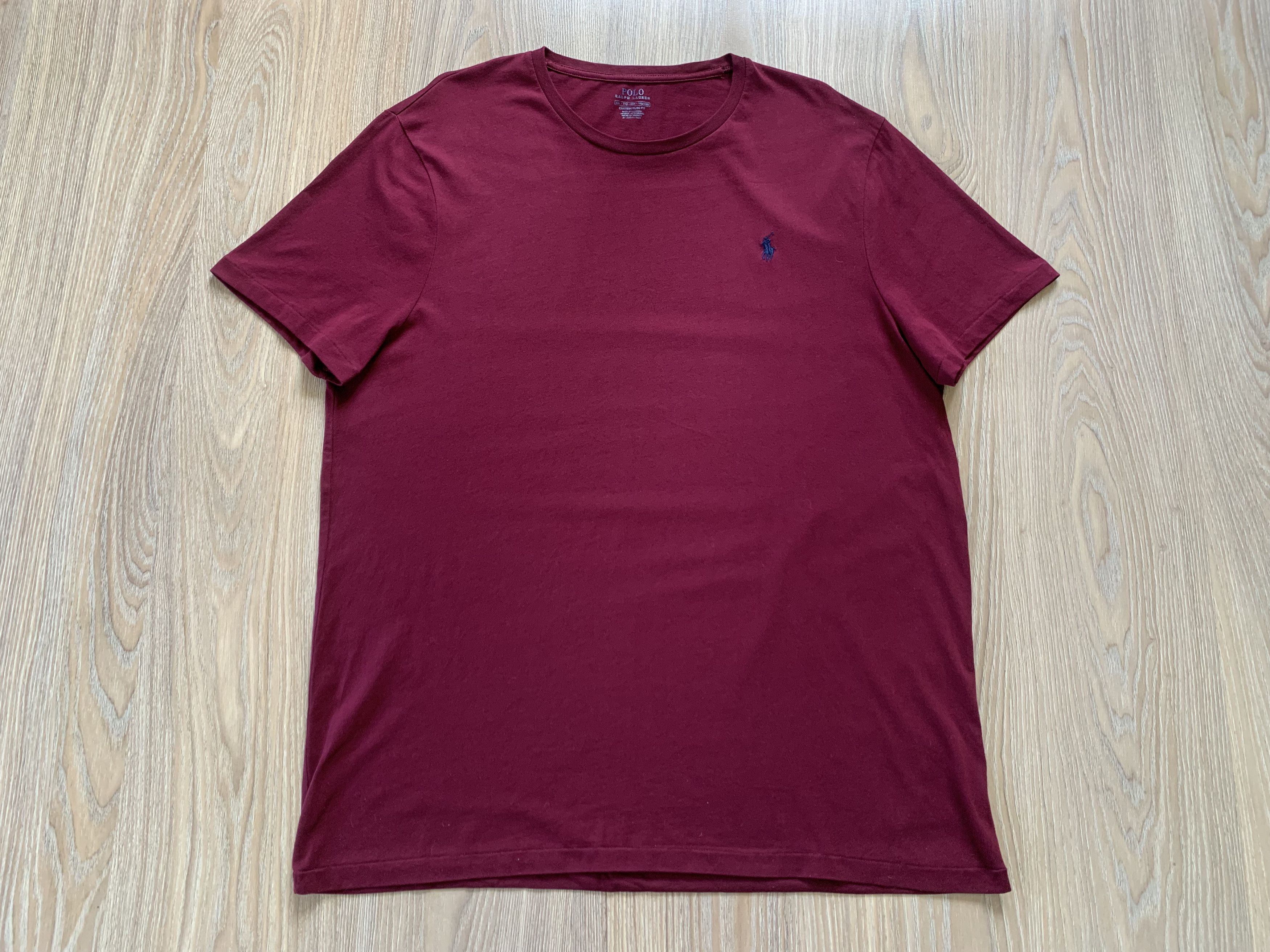 Polo Ralph Lauren Polo Ralph Lauren Burgundy Basic Cotton T-Shirt Size US XXL / EU 58 / 5 - 2 Thumbnail
