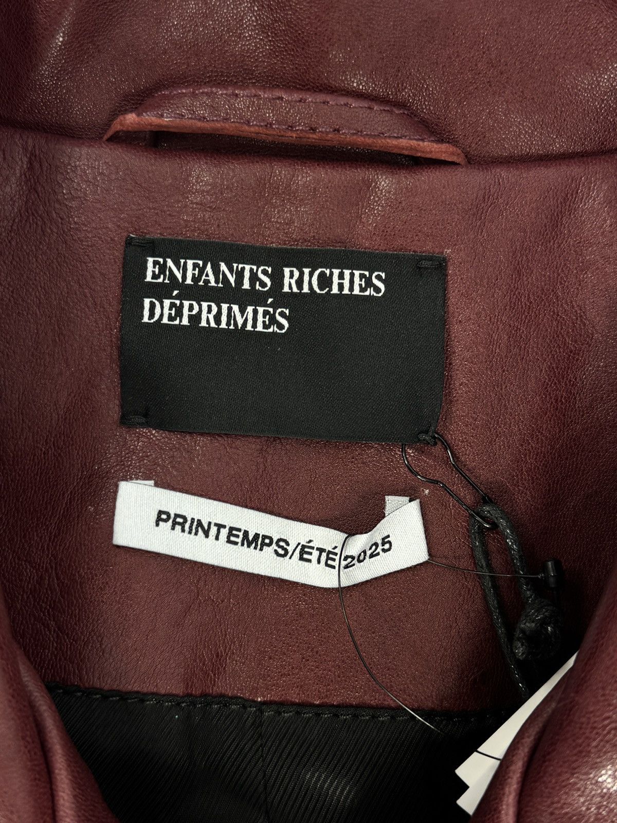 Enfants Riches Deprimes STISH EMBROIDERED BURGUNDY LEATHER JACKET Size US L / EU 52-54 / 3 - 6 Thumbnail