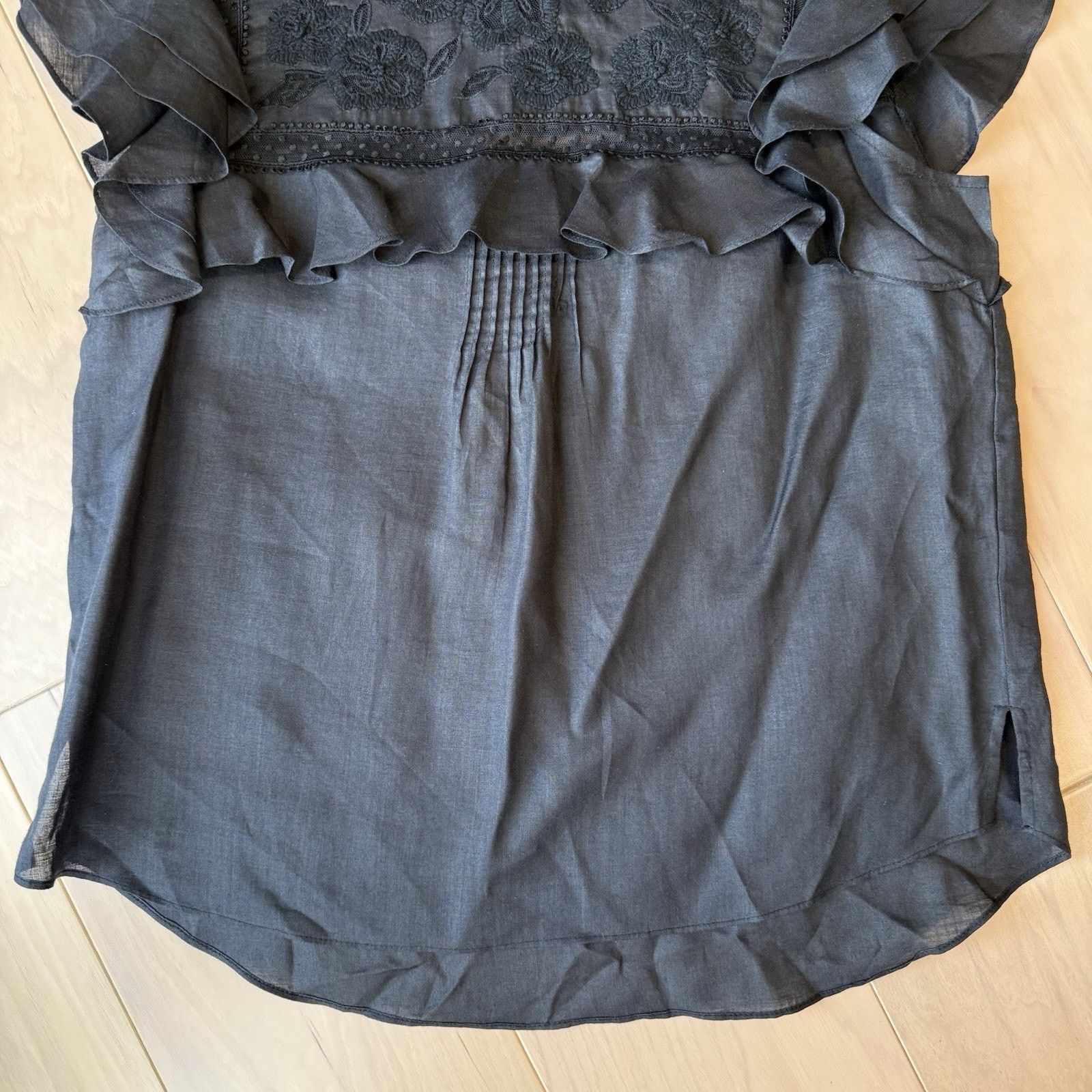 Veronica Beard Veronica Beard Abdula Ruffled High Neck Top Women's 8 Black Size M / US 6-8 / IT 42-44 - 4 Thumbnail