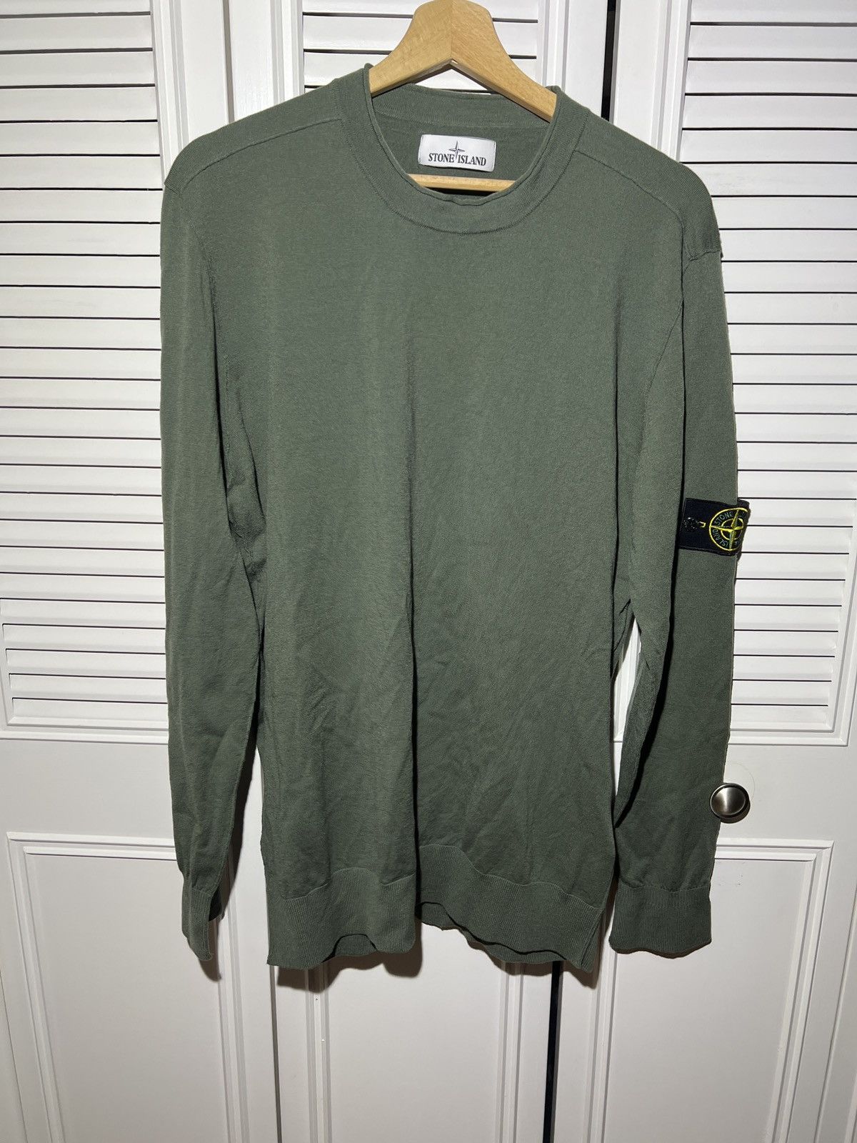 Stone Island Stone Island Wappen Patch Crew Neck Ribbon Wool Knit Top Size US XXL / EU 58 / 5 - 14 Thumbnail