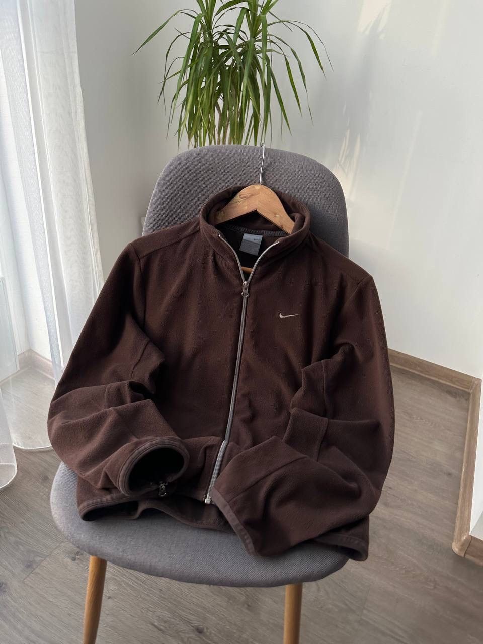 Nike × Nike ACG × Vintage Vintage Nike Brown Full Zip Fleece Hoodie Size L / US 10 / IT 46 - 8 Thumbnail