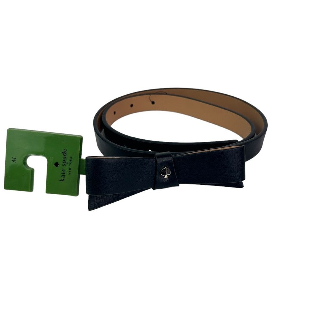 Kate Spade Kate Spade Black Bow with Gold Spade Leather Belt in Medium Size ONE SIZE - 9 Thumbnail