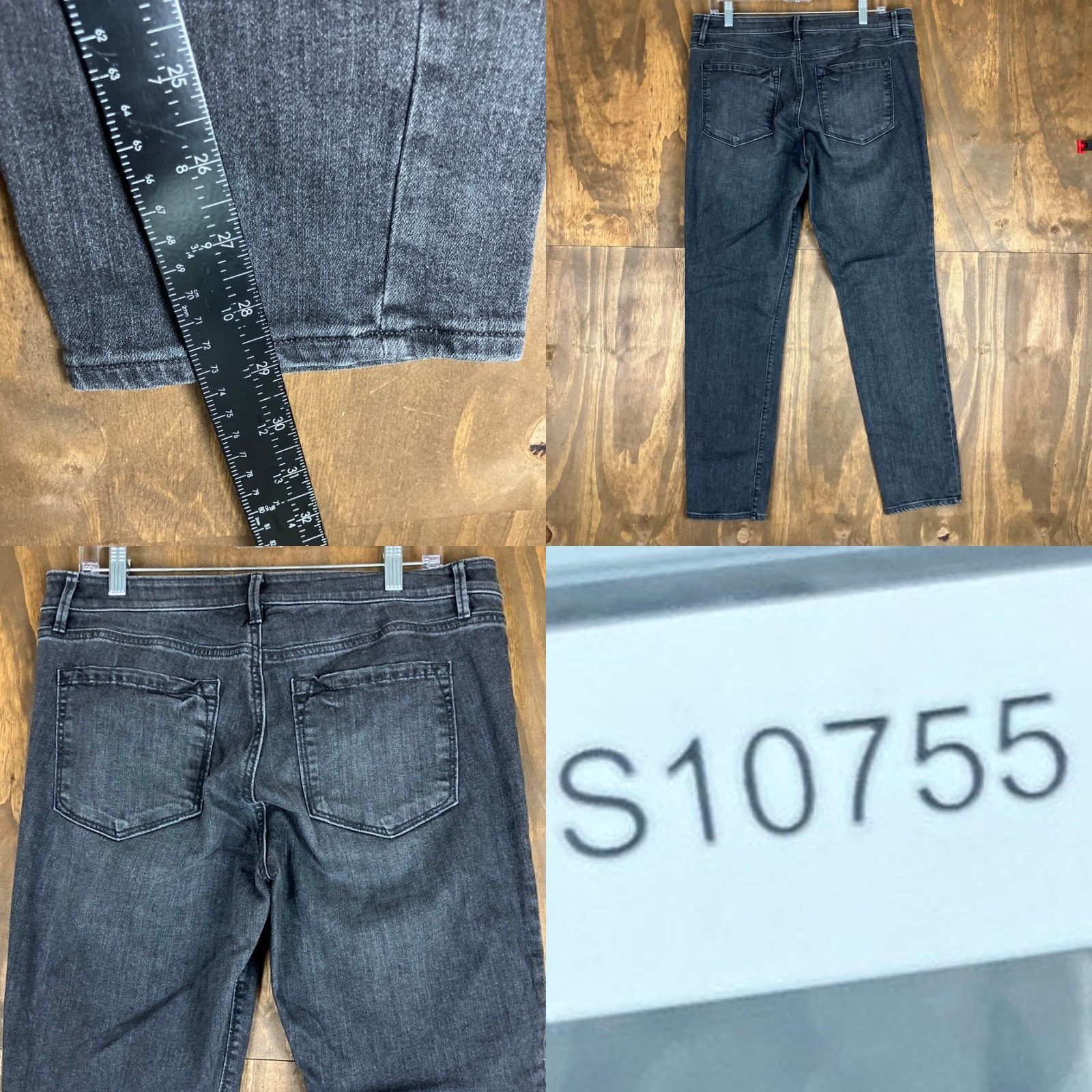 Ann Taylor VINTAGE Ann Taylor LOFT Womens Jeans Black Denim Mid Rise Curvy Skinny Stretch 12/31 Size 24" / US 00 / IT 34 - 8 Thumbnail