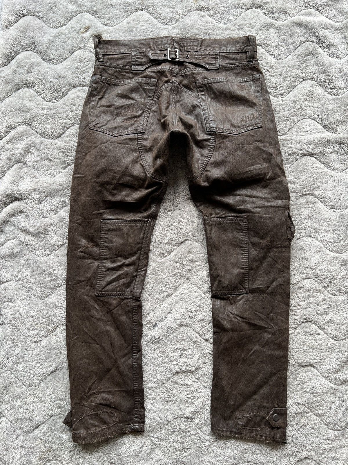 Ralph Lauren 🔥 Ralph Lauren Coated Cargo Pants Brown Tactical Utility Size US 31 - 2 Thumbnail