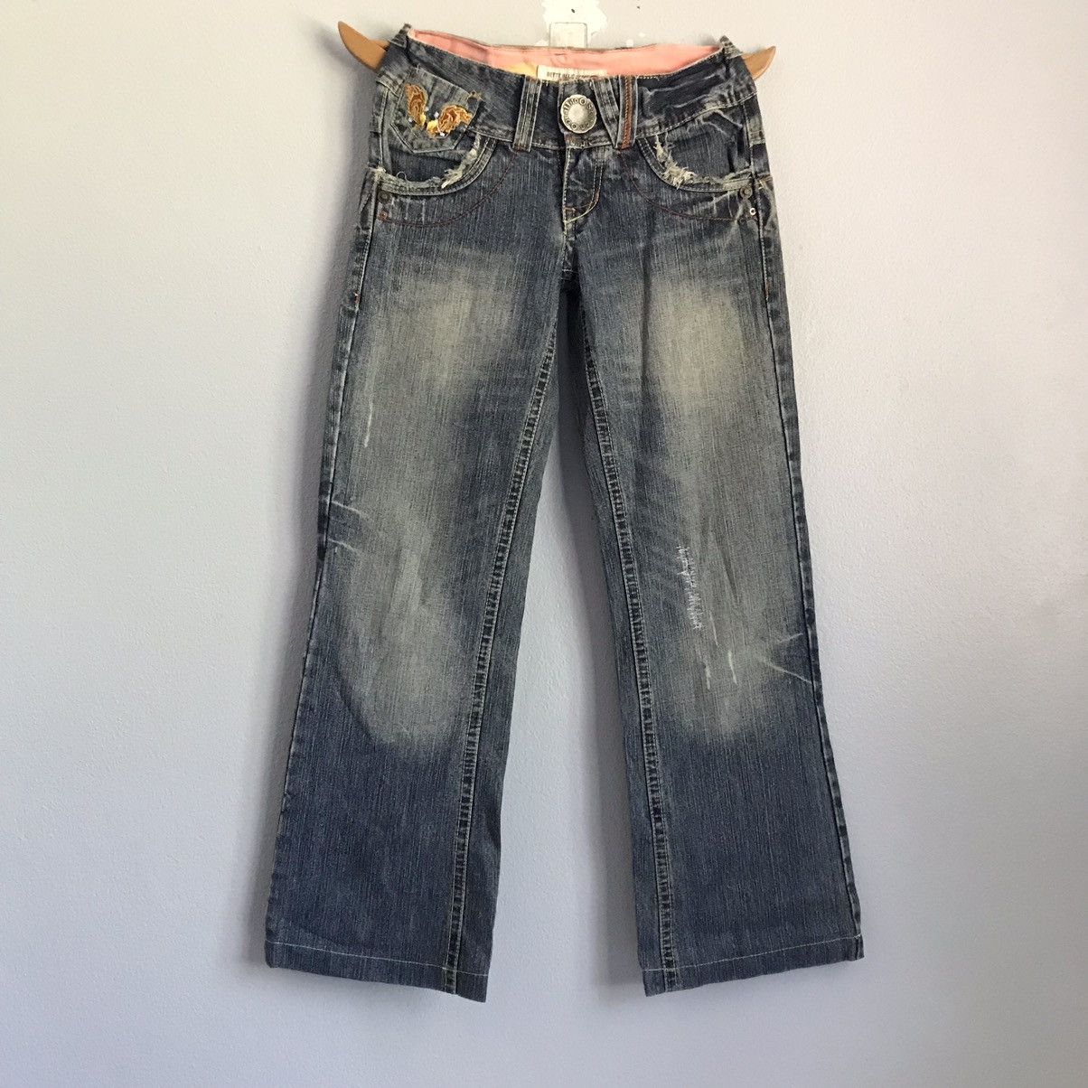 Stitch's Jeans Betty blue love embroidered art flower jeans Size 28" / US 6 / IT 42 - 2 Thumbnail