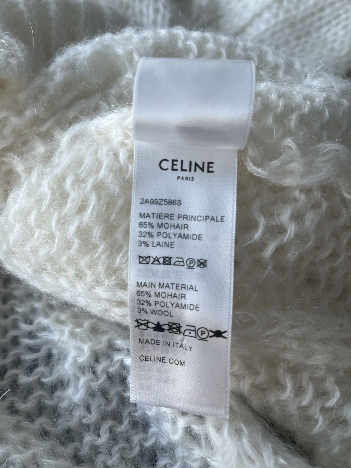 Celine × Hedi Slimane Brand New Super Runway Celine by Hedi Boxy Aran Sweater Size US XXL / EU 58 / 5 - 11 Thumbnail