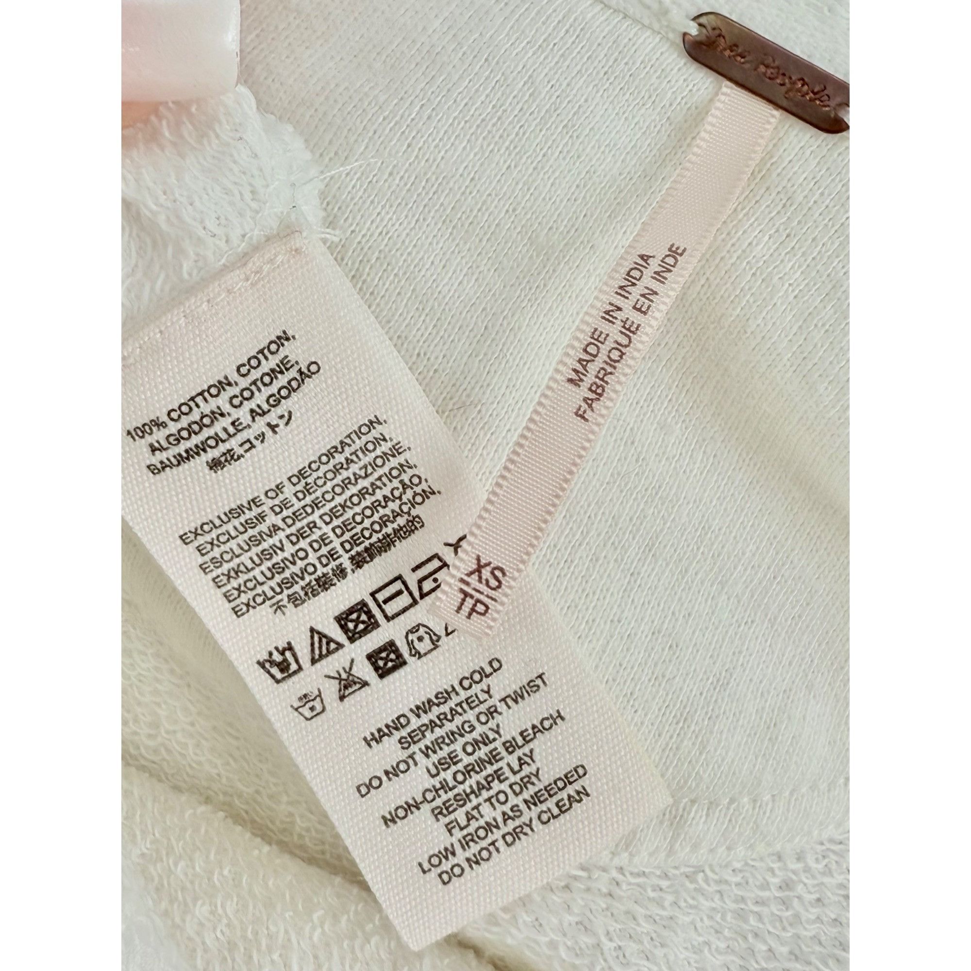 Free People Free People Ivory French Terry Relaxed Hooded Wrap Cardigan Size XS / US 0-2 / IT 36-38 - 15 Thumbnail