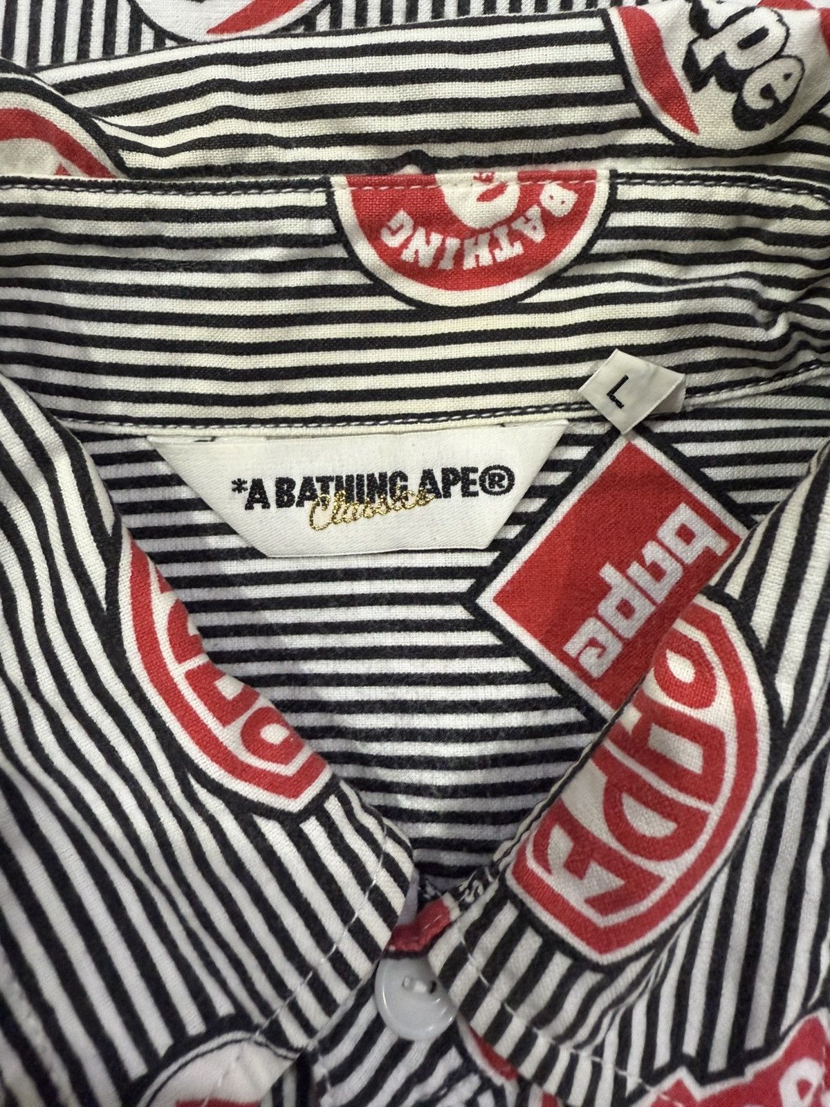 Bape Vintage bape fullprint longsleeve button ups shirts Size US L / EU 52-54 / 3 - 7 Thumbnail