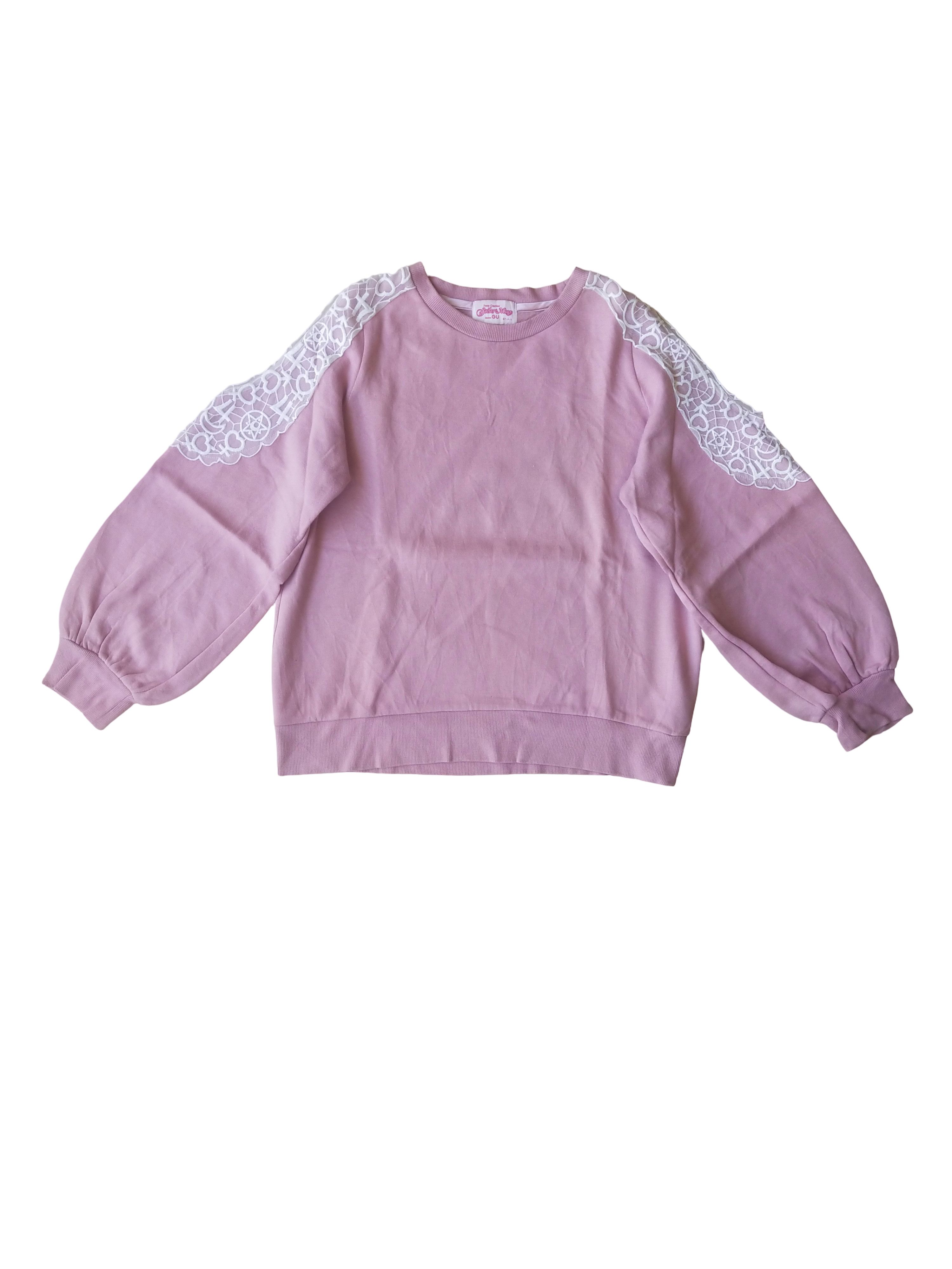 Anime Sailor Moon x GU Pink Lace Sweatshirt Size M / US 6-8 / IT 42-44 - 1 Thumbnail