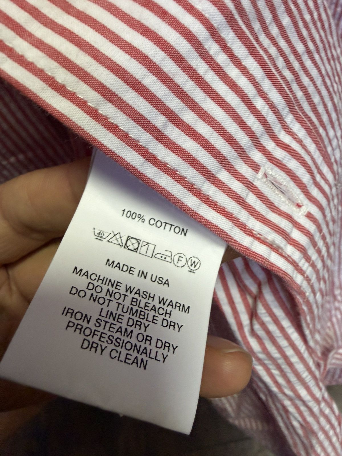 Engineered Garments Pink stripe seersucker shirt Size US L / EU 52-54 / 3 - 3 Thumbnail