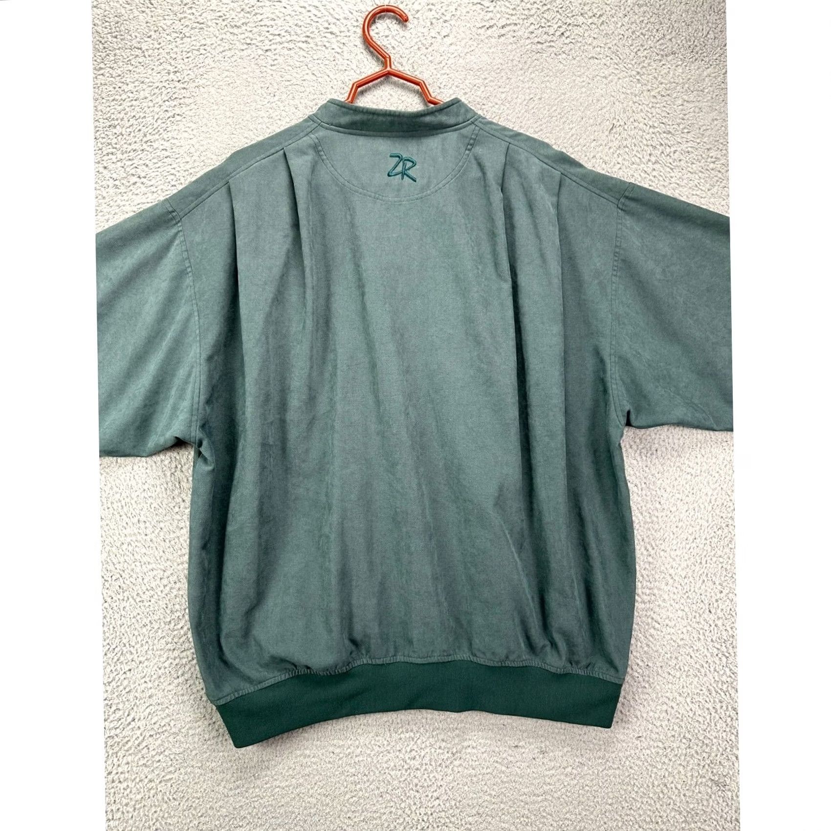 Vintage Zero Restriction Golf Pullover Jacket Mens XL Green Nylon Blend Quarter Snap Logo Jacket Size US XL / EU 56 / 4 - 2 Thumbnail