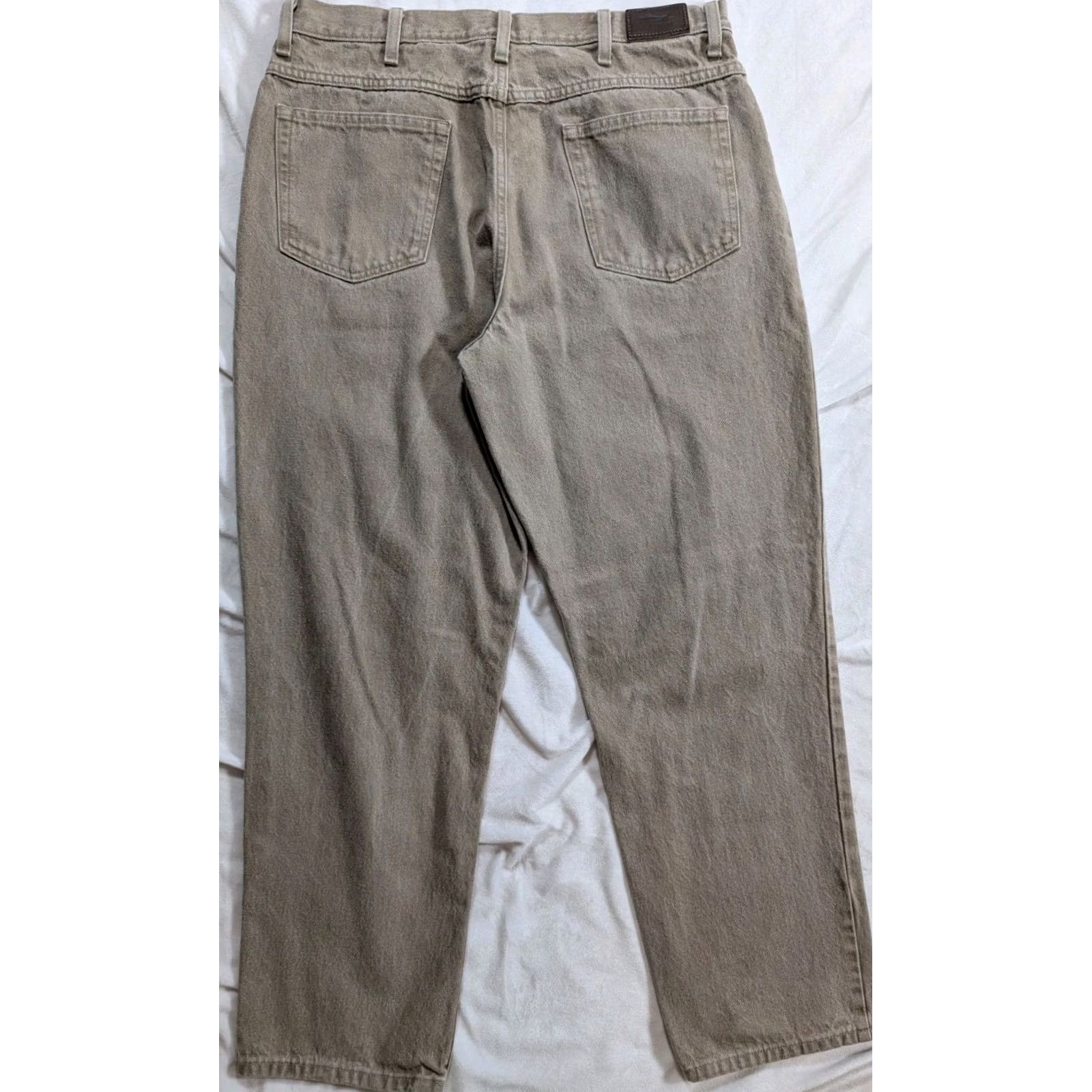 Vintage VINTAGE L.L. Bean Relaxed Fit Jeans Sand Beige 35x30 OFJB9 Mens 5-Pocket Denim Straight 90s Southwestern USA Size US 35 - 7 Thumbnail