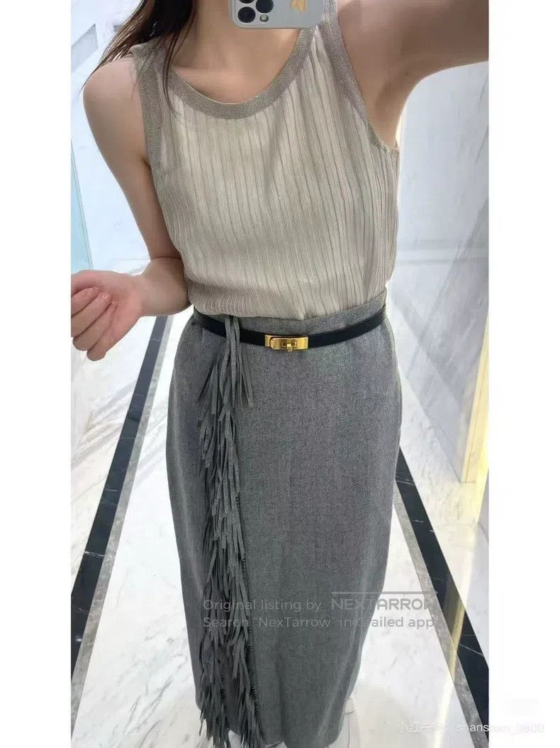 Brunello Cucinelli Brunello Cucinelli Fringe Wool Skirt Size 25" / US 0 / IT 36 - 7 Thumbnail