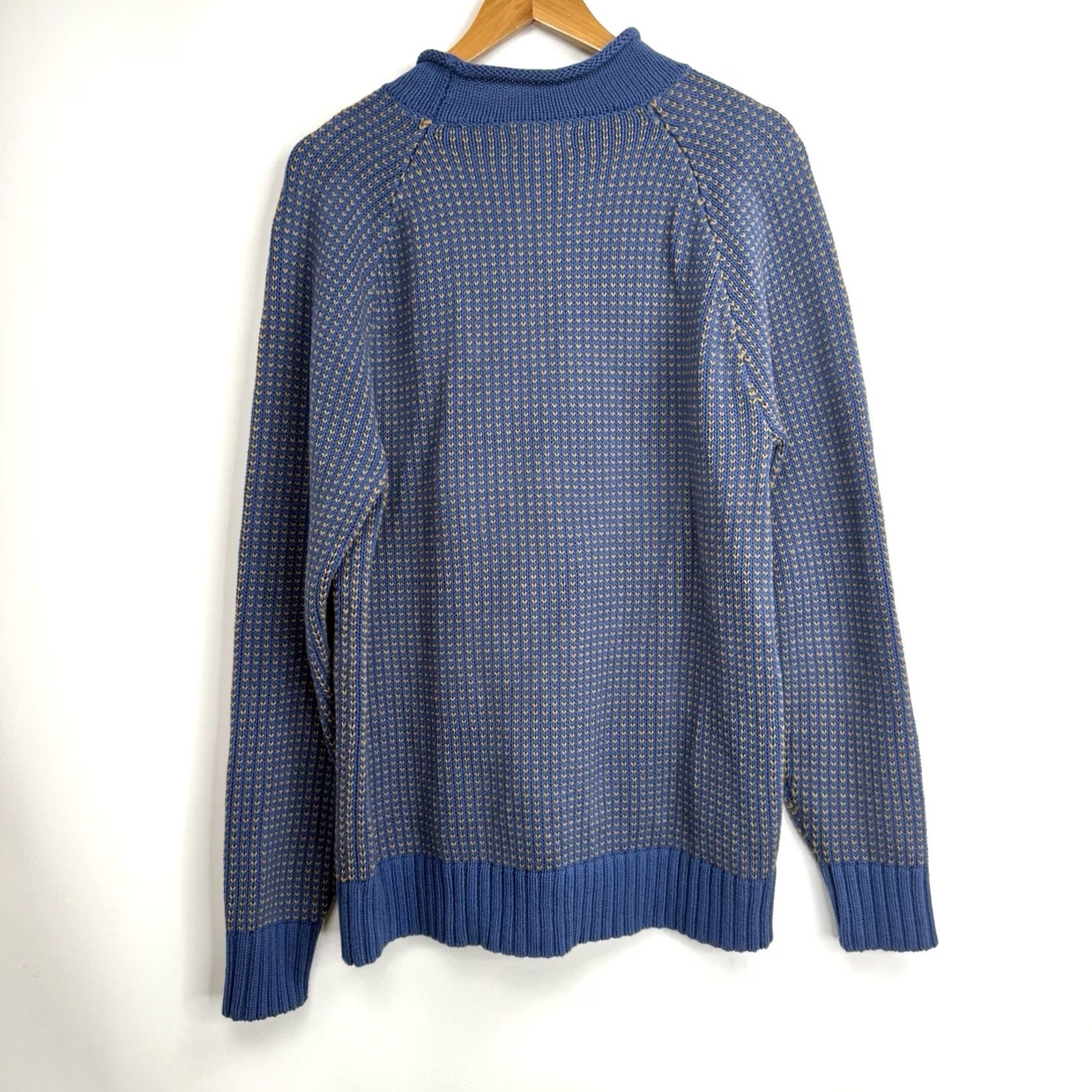 Vintage L.L. Bean Signature Sweater Mens Large Tight Knit Blue Stretch Organic Cotton Pullover Crew Neck Long Sleeve Knit Regular Fit Casual Vintage: No Size US L / EU 52-54 / 3 - 8 Thumbnail