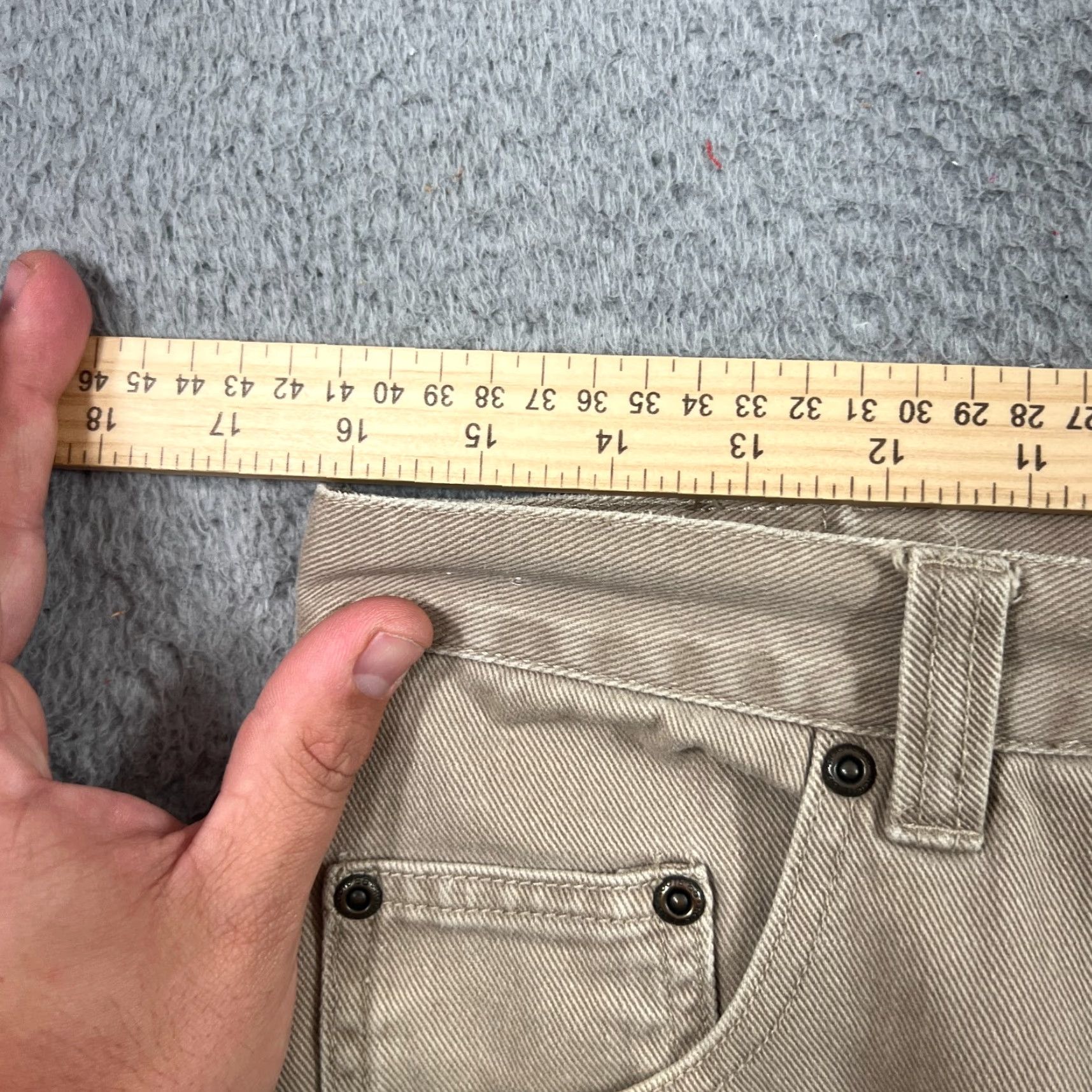 Route 66 VINTAGE Route 66 Bermuda Shorts Mens Relaxed Fit Denim Khaki 32" Waist Beige Cotton Pockets 1990s-2000s Size US 34 / EU 50 - 5 Thumbnail