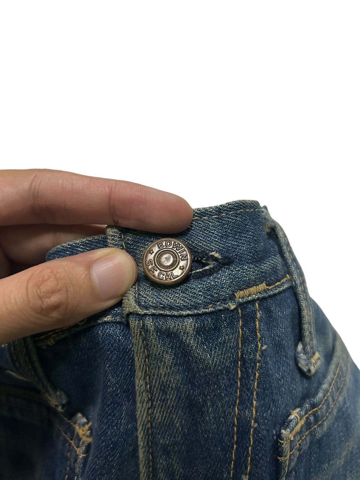 Japanese Brand × Kapital × Vintage Flare Edwin Vintage Made Usa distressed Denim Rare Design ☠️☠️ Size US 27 - 7 Thumbnail
