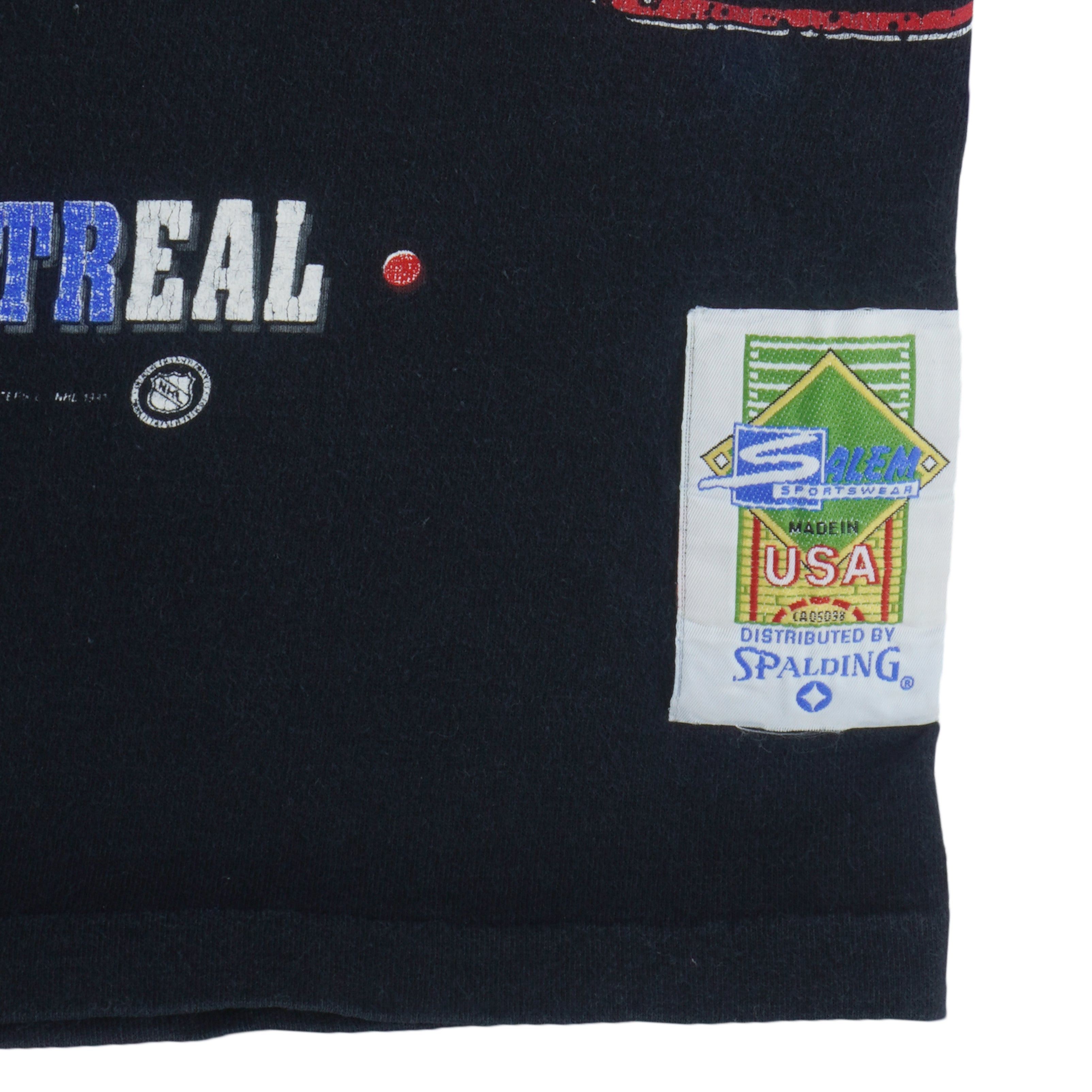Salem Sportswear NHL - Montreal Canadiens Fire On Ice T-Shirt 1990s Size US L / EU 52-54 / 3 - 4 Thumbnail