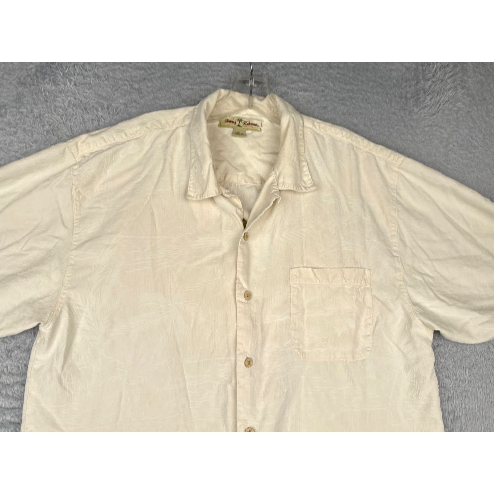 Tommy Bahama Tommy Bahama Shirt Adult Large Ivory Floral Silk Button Up Embroider Hawaiian Mens Size US L / EU 52-54 / 3 - 4 Thumbnail