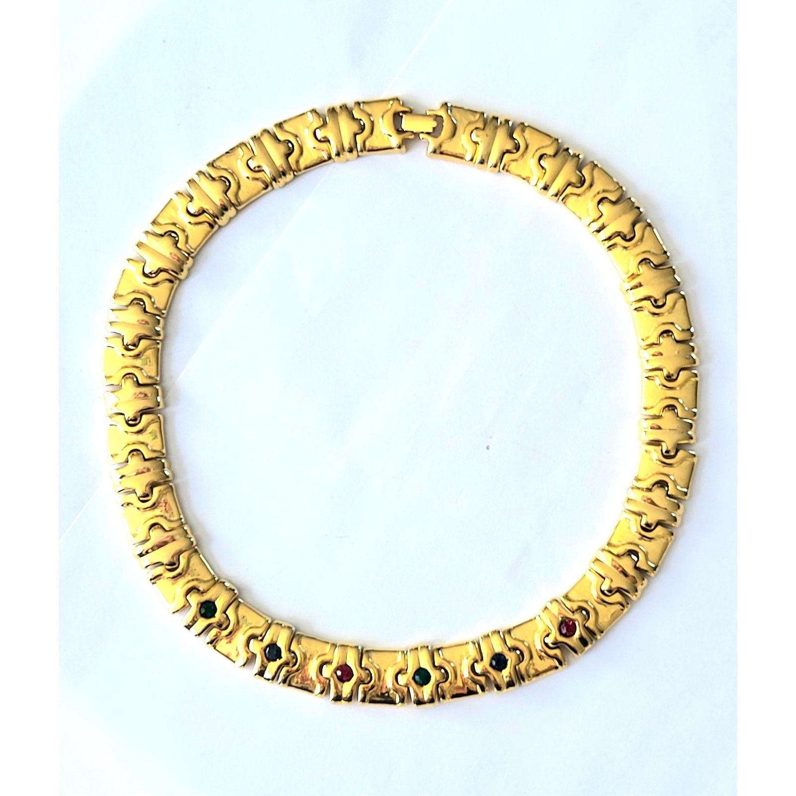 & Other Stories VTG Statement Collar Necklace – Gold-Tone Multi-Color Jewels Size ONE SIZE - 6 Thumbnail