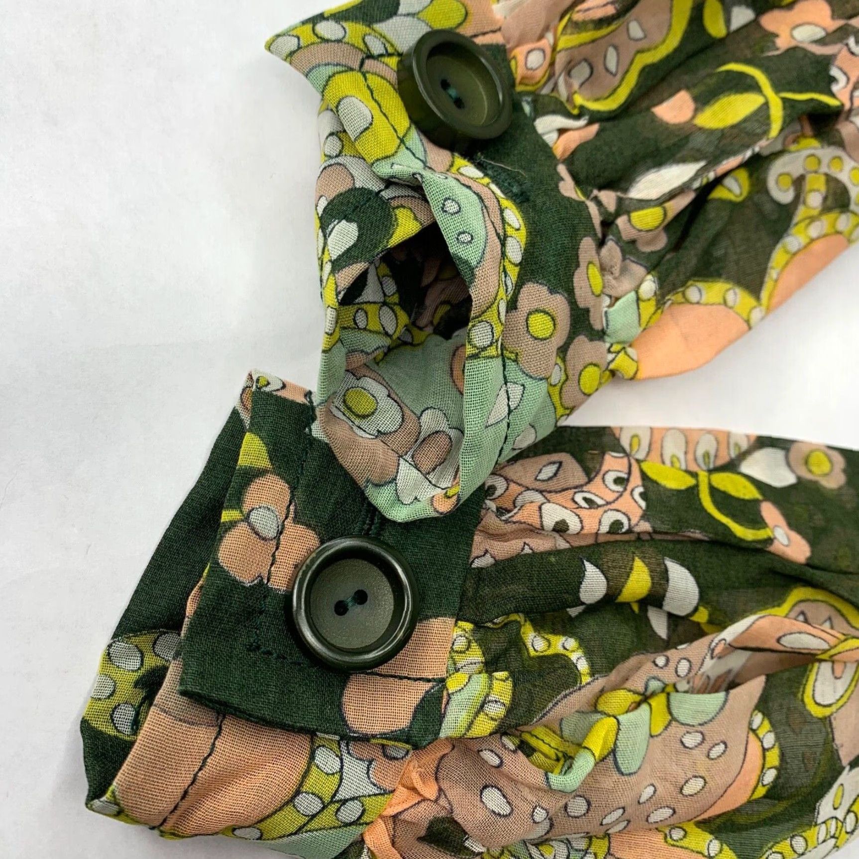 Vintage Vtg Marcek Fenez Designer Roland Klein Total Dress Vest Set Mod Flower Power 1960s Size XL / US 12-14 / IT 48-50 - 6 Thumbnail