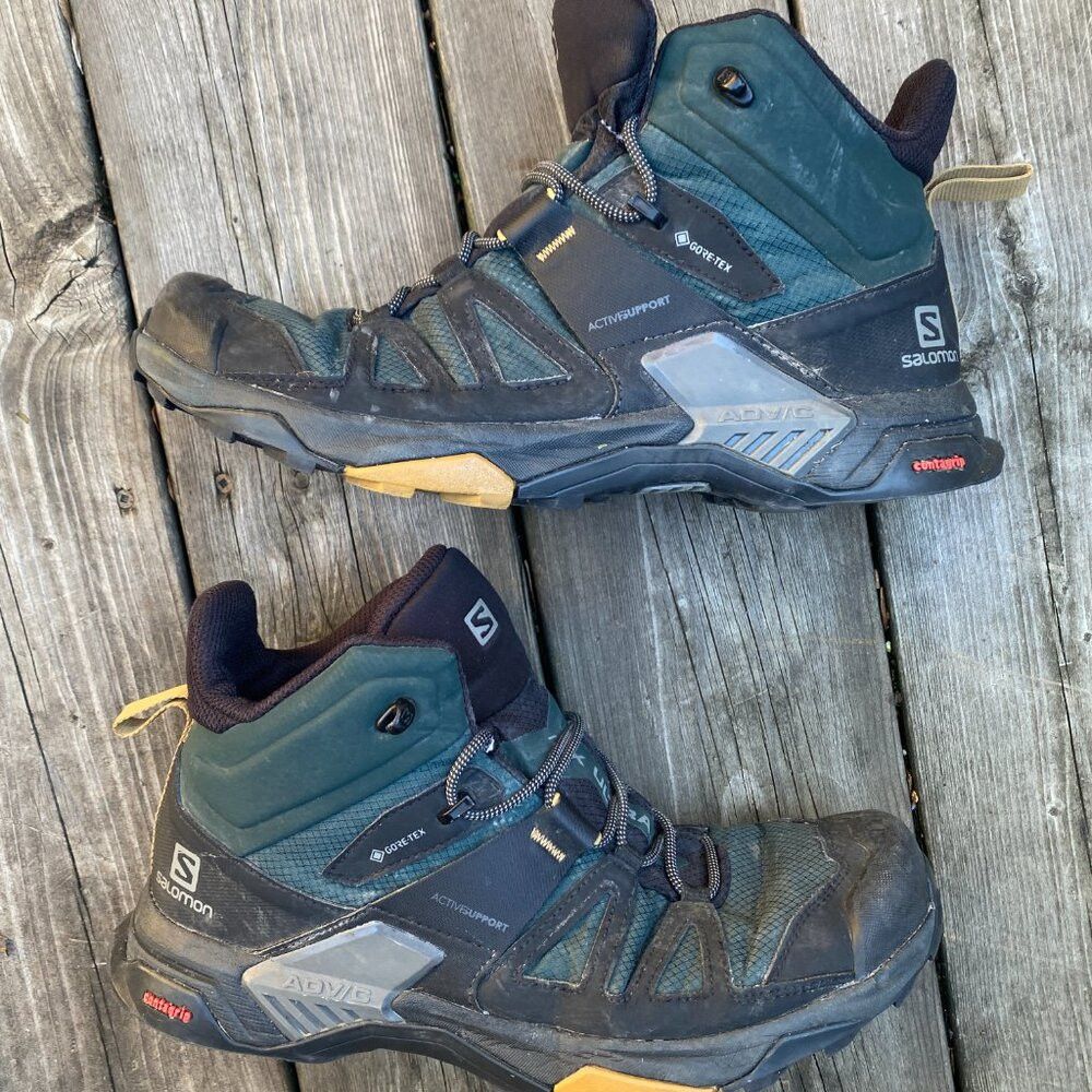 Salomon Salomon X Ultra 4 Mid Gore-Tex Hiking Boots Black Green Siz Size US 11.5 / EU 44-45 - 4 Thumbnail